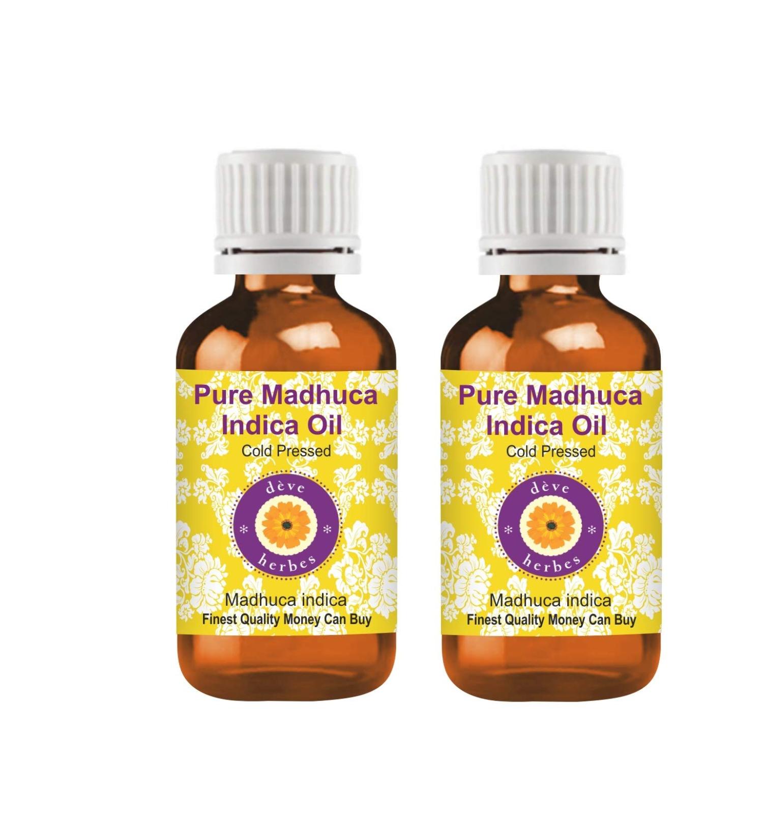 Deve Herbes Pure Madhuca Indica Oil Madhuca indica 100 Natural Therapeutic Grade Cold Pressed Pack of Two 2 x 100 ml - Buy Online on GoSupps.com