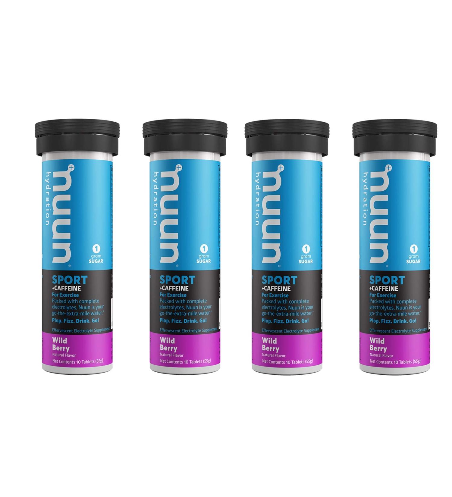 Nuun Energy Wild Berry - 4 Tubes (40 Tablets) | Boost Your Energy Anytime - International Shipping Available - Buy Online on GoSupps.com