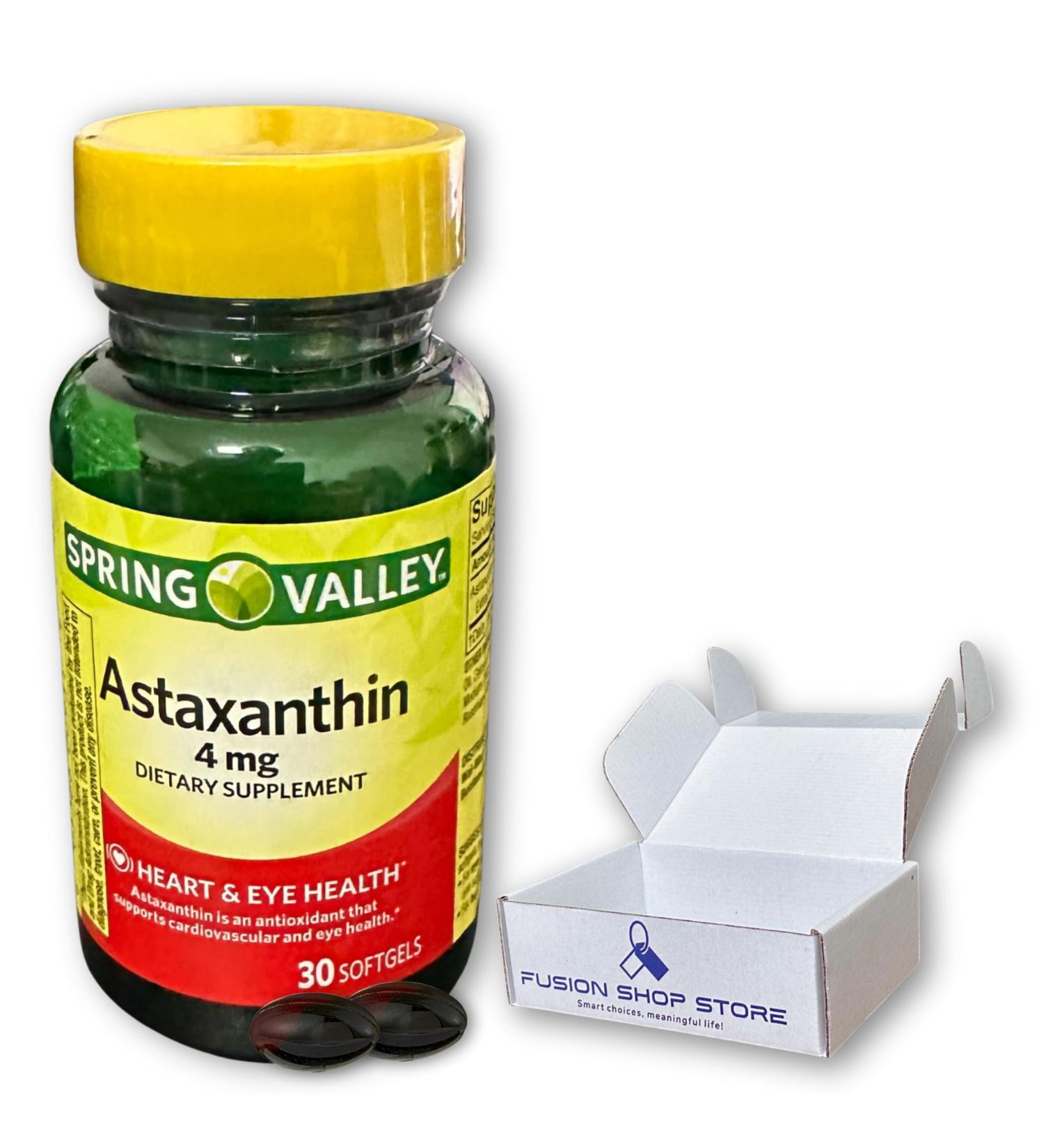 Astaxanthin 4 mg- 30 Softgels (Pack of 1) Boxed by Fusion Shop Store - Buy Online on GoSupps.com