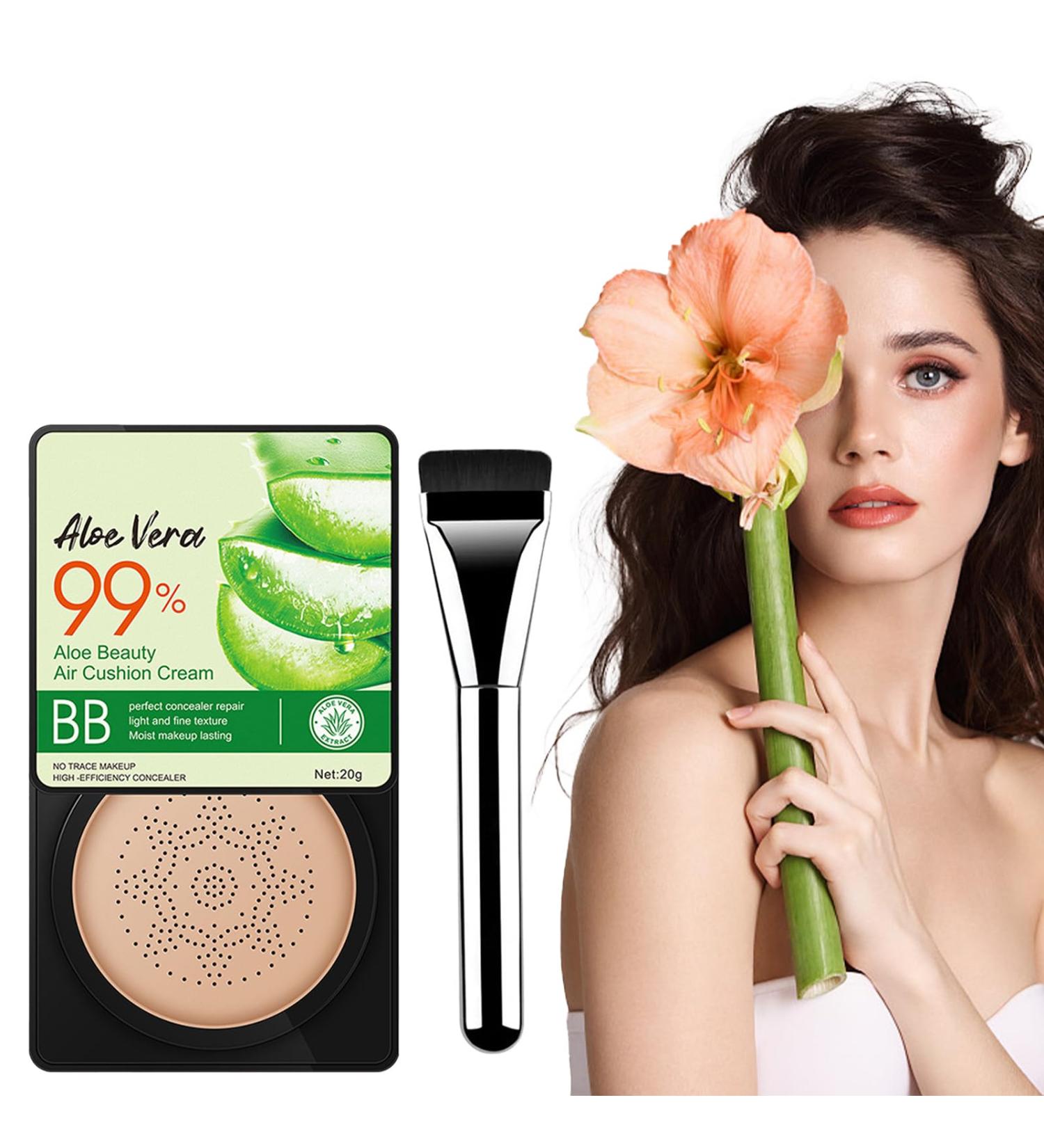 Fond de Teint Couvrant CC Cr me Air Cushion CC Cream Mushroom Head Fondation Hydratant Longue Dur e du Visage Fond de Teint L ger BB Cr me (Couleur Naturelle) - Buy Online on GoSupps.com