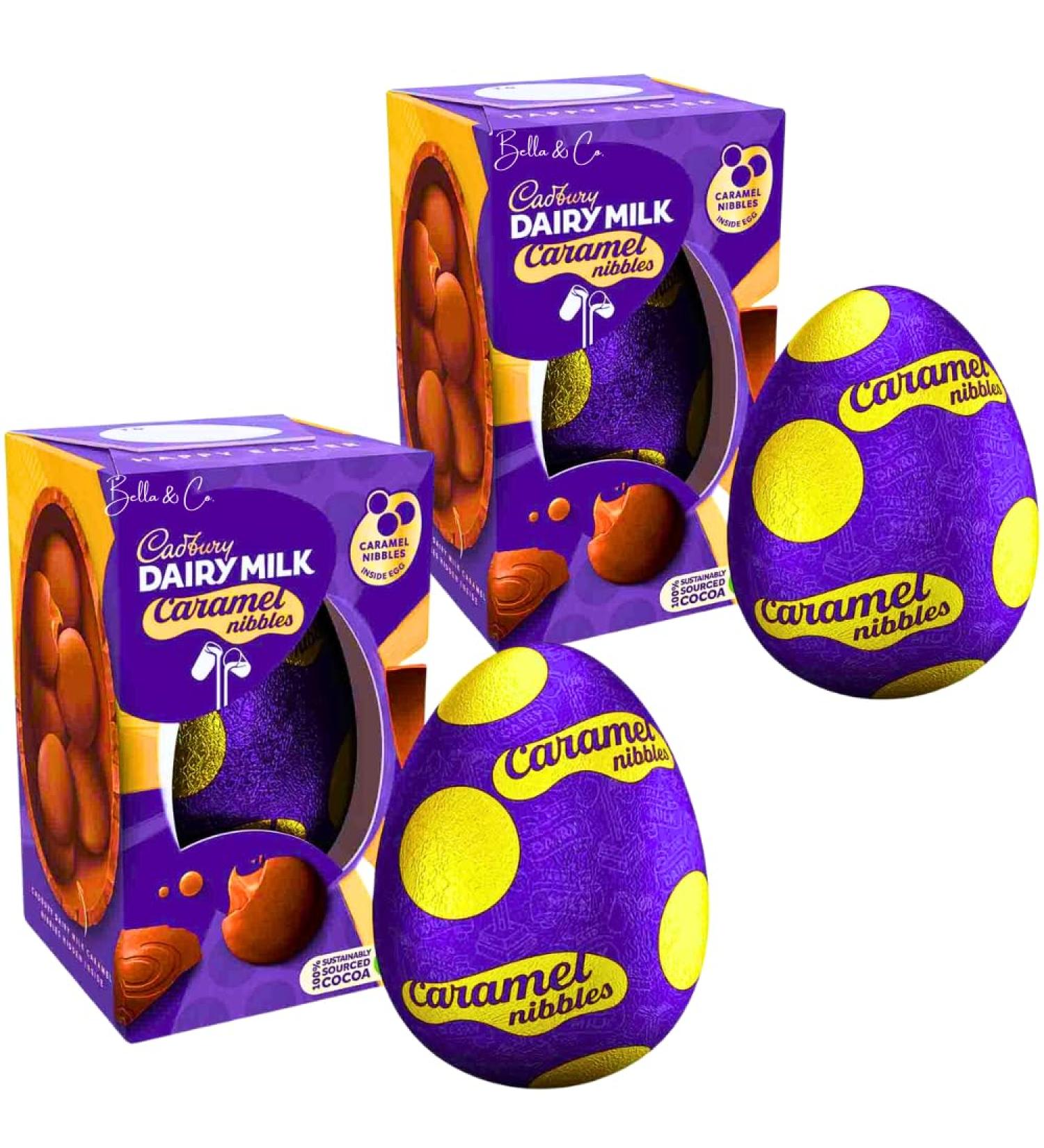 2x Caramel Nibbles Chocolate Easter Eggs | Easter Eggs For Kids | Perfect for Easter Gift | Perfect for Egg Hunt | Chocolate Gifts | Chocolate Easter Egg 2024 | Easter Party | 96g - Buy Online on GoSupps.com