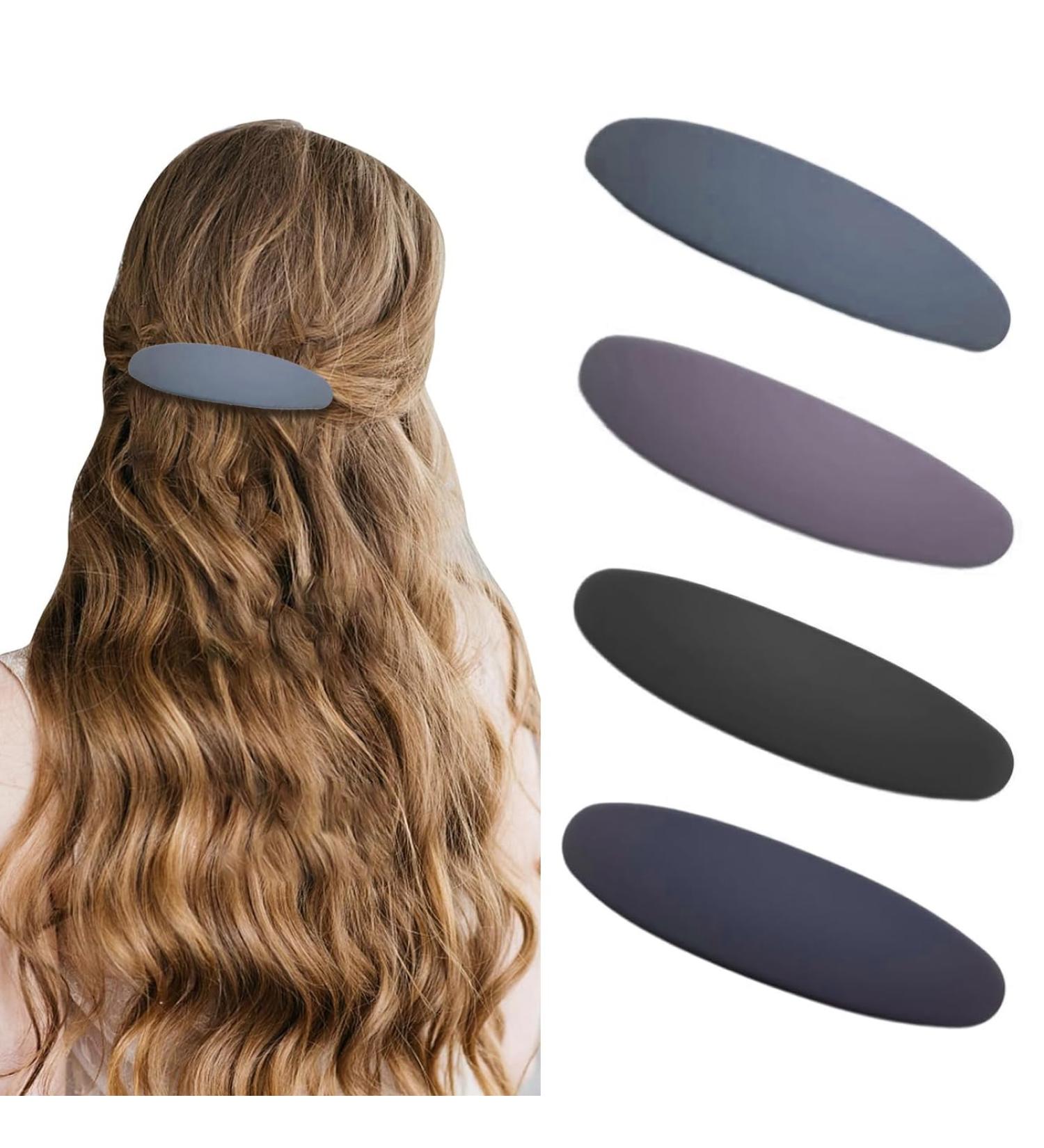 AYNKH Set of 4 Hair Clips for Thin Fine Medium Hair Vintage French Matte Automatic Non-slip Basic Clip for Women Girls Hair Accessories - Buy Online on GoSupps.com
