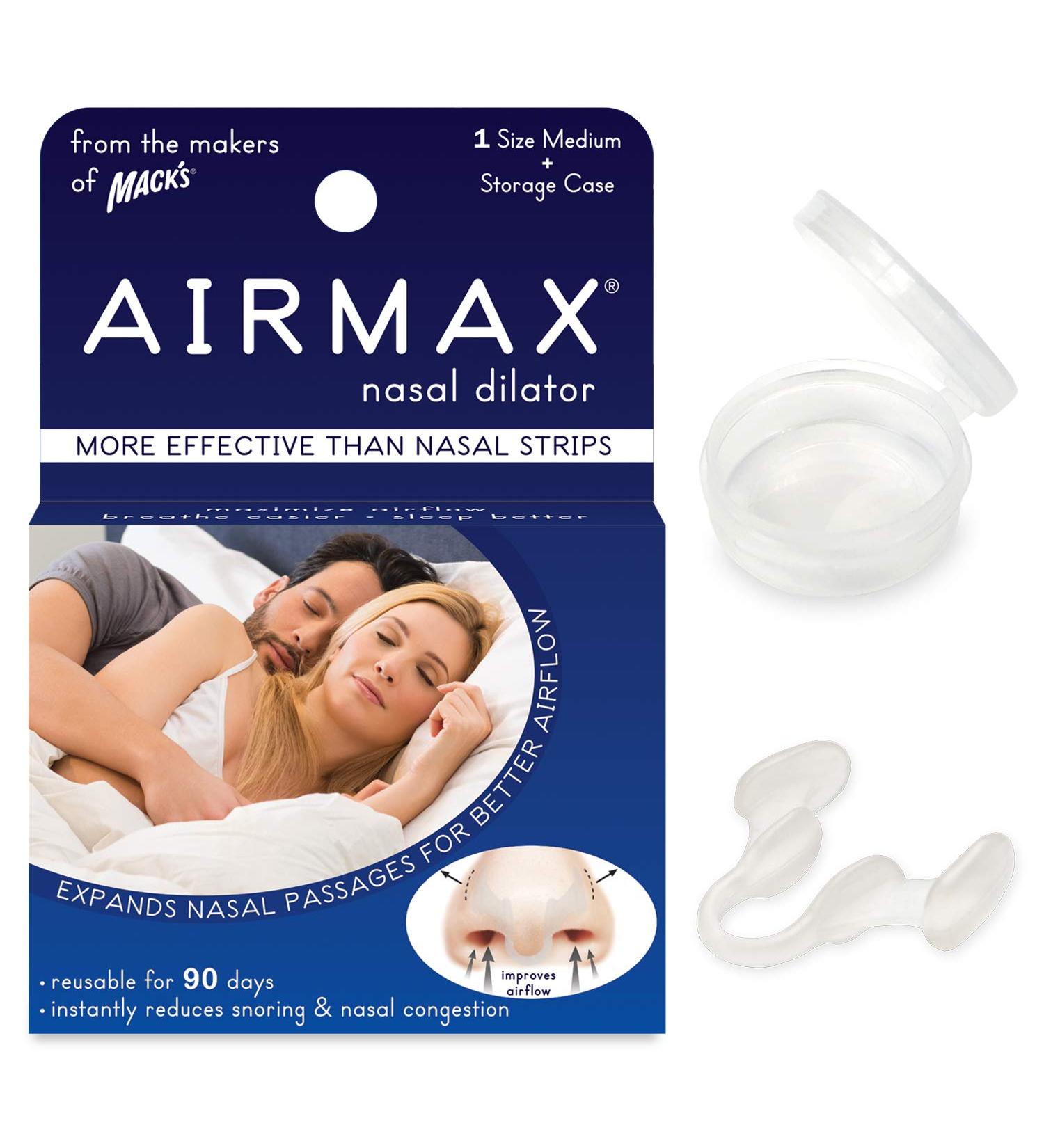AIRMAX Nasal Dilator - Natural Anti Snoring Device for Better Sleep | Medium - Clear - Buy Online on GoSupps.com