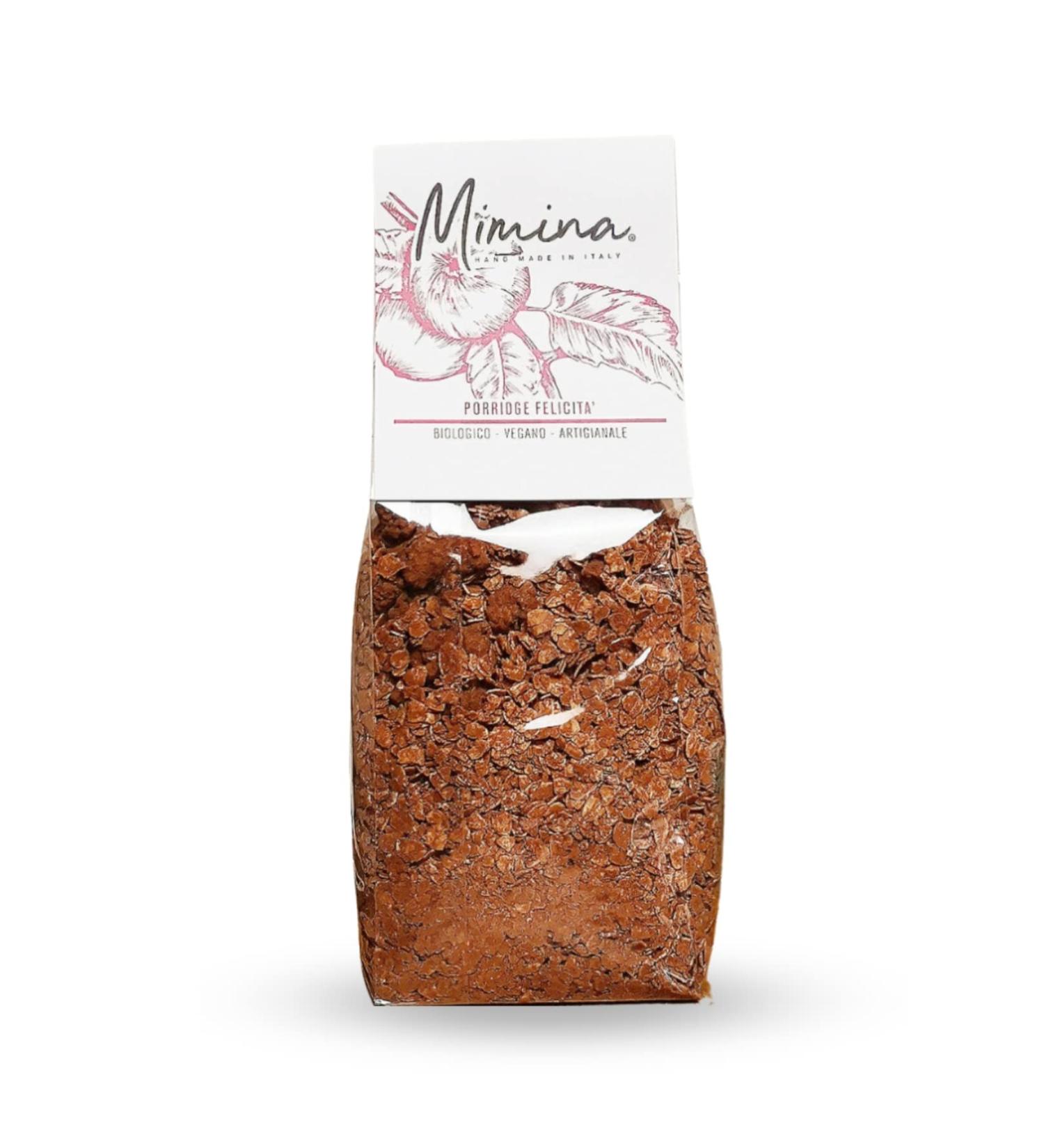 Mimina Happy porridge oatmeal cocoa flavor organic oatmeal vegan whole grains for breakfast nutritious snack 300 g pack - Buy Online on GoSupps.com