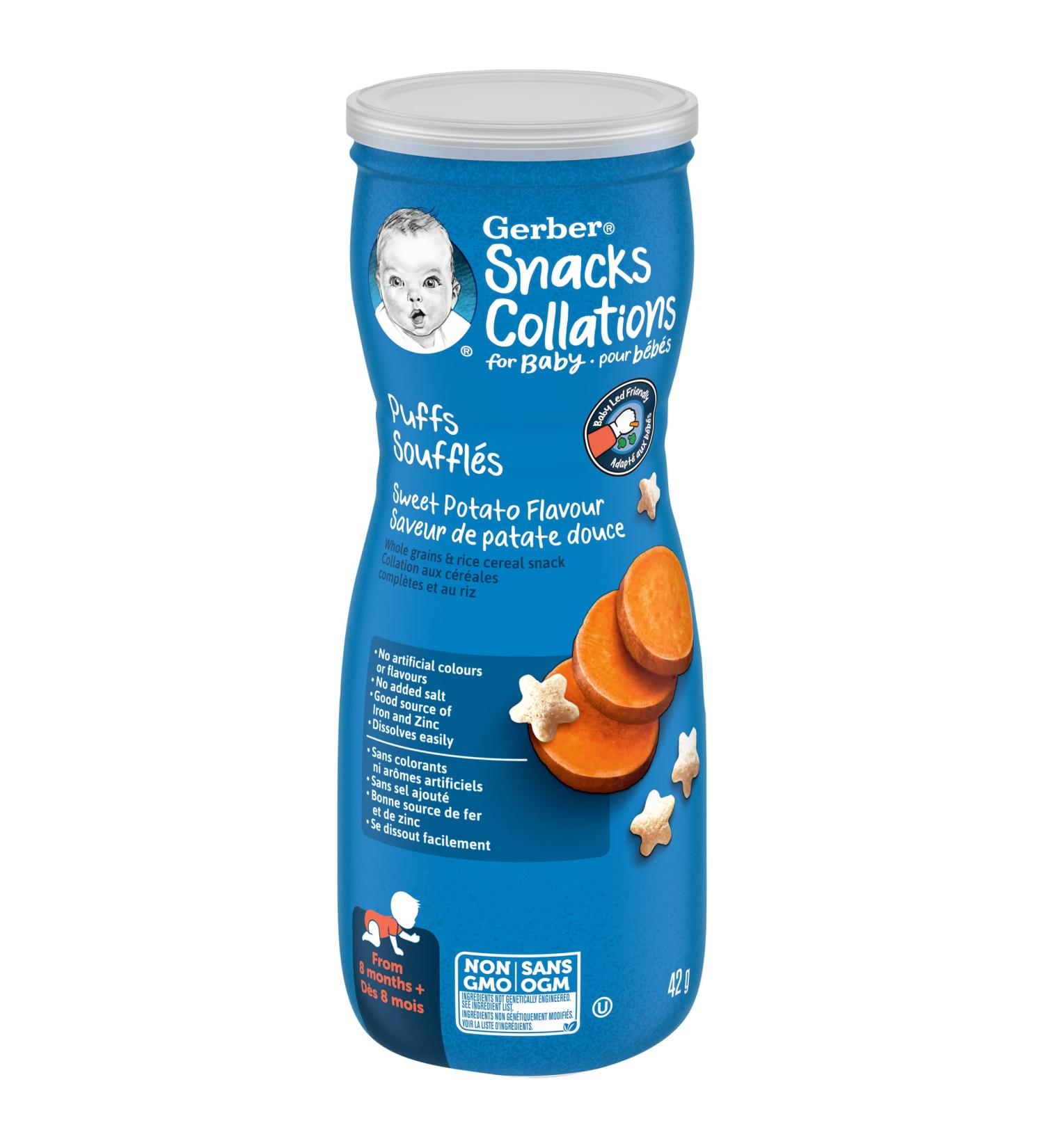 GERBER PUFFS Sweet Potato Baby Snacks Cereal Snack 8+ months 42 g 6 Pack - Buy Online on GoSupps.com