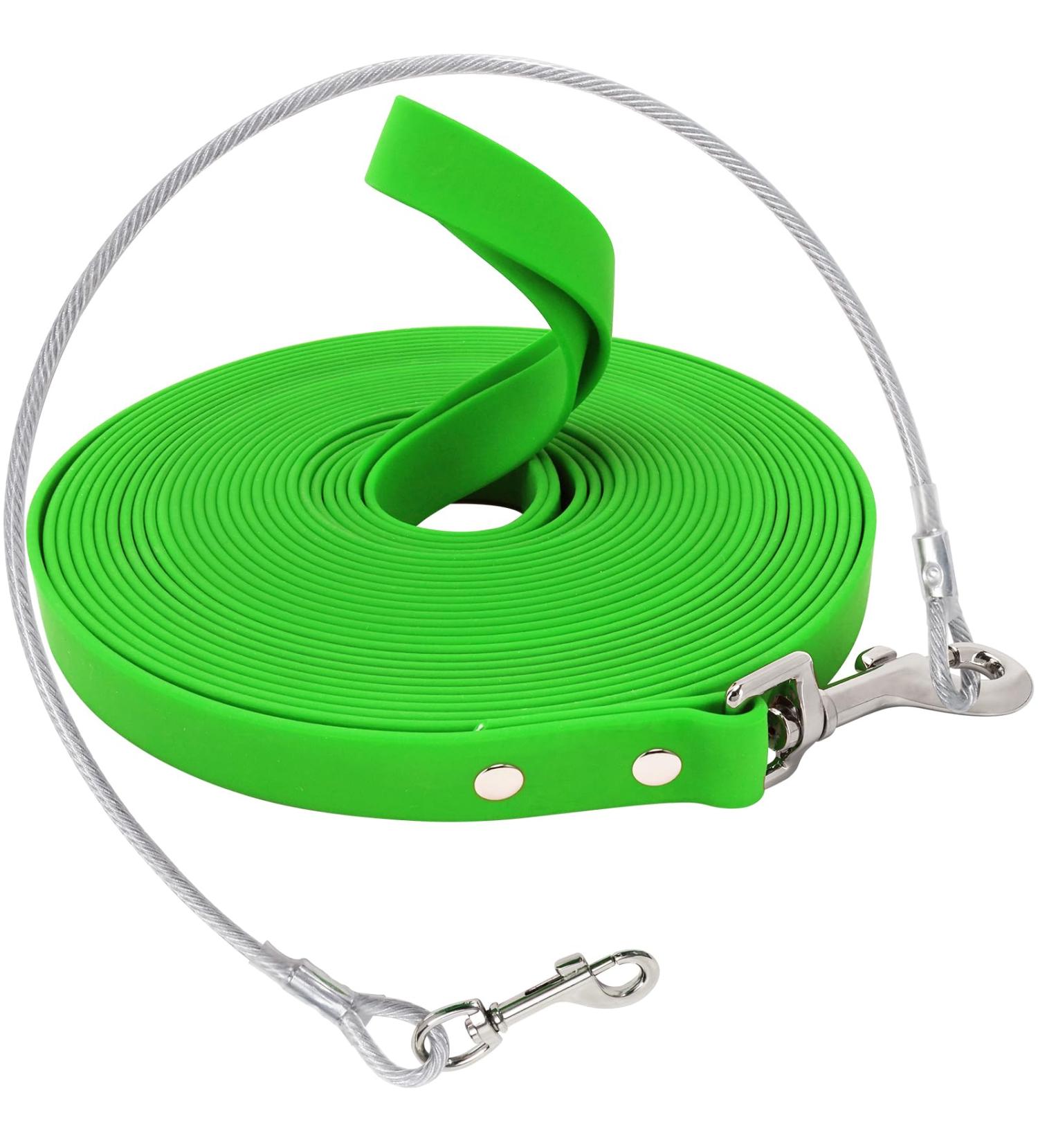 Waterproof Dog Drag Line - Chew Proof Tie-Out Leash for All Dog Sizes 3-30m Robust & Durable - 15m Green Training Line - Buy Online on GoSupps.com