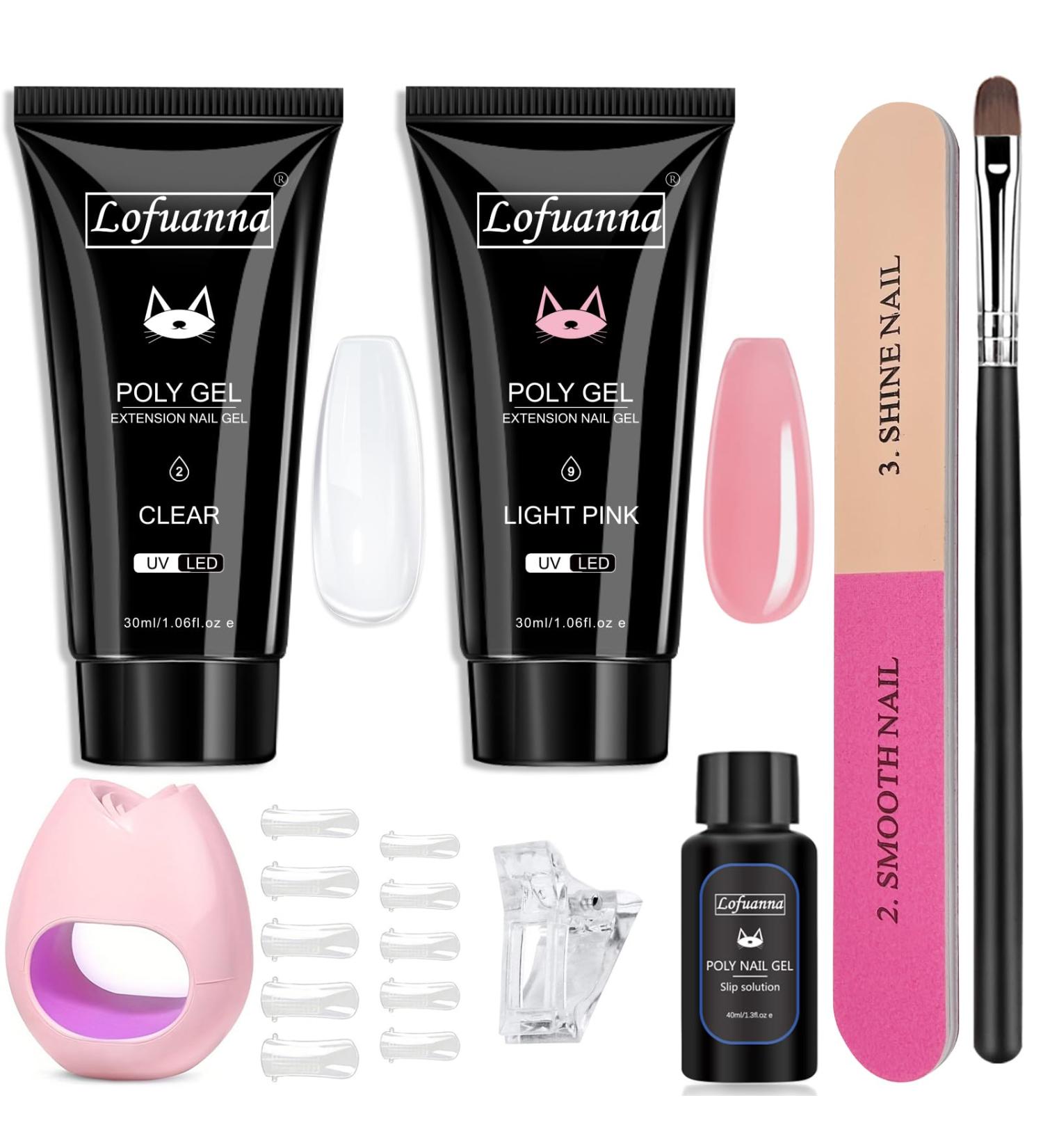 Poly Nail Gel Set - Complete Poly Gel Nail Kit & Manicure Tools for At-Home Nail Art - Starter Kit for Gel Nails - Buy Online on GoSupps.com