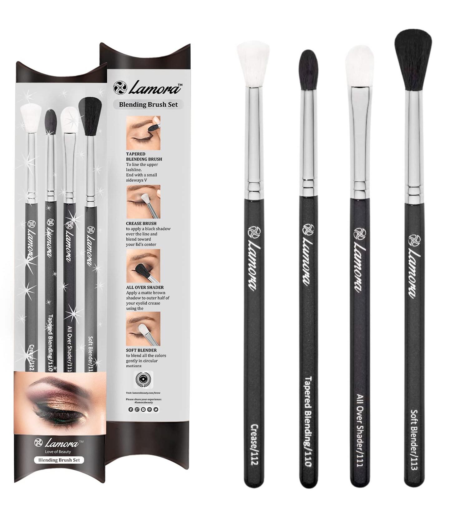 Pro Blending Brush Set - Smoky Eye Shadow Contour Kit - 4 Essential Shapes - Best Choice Crease All Over Shader Tapered Soft Blender - Shading & Blending of Eyeshadow Makeup Cream Powder Highlighter - Buy Online on GoSupps.com