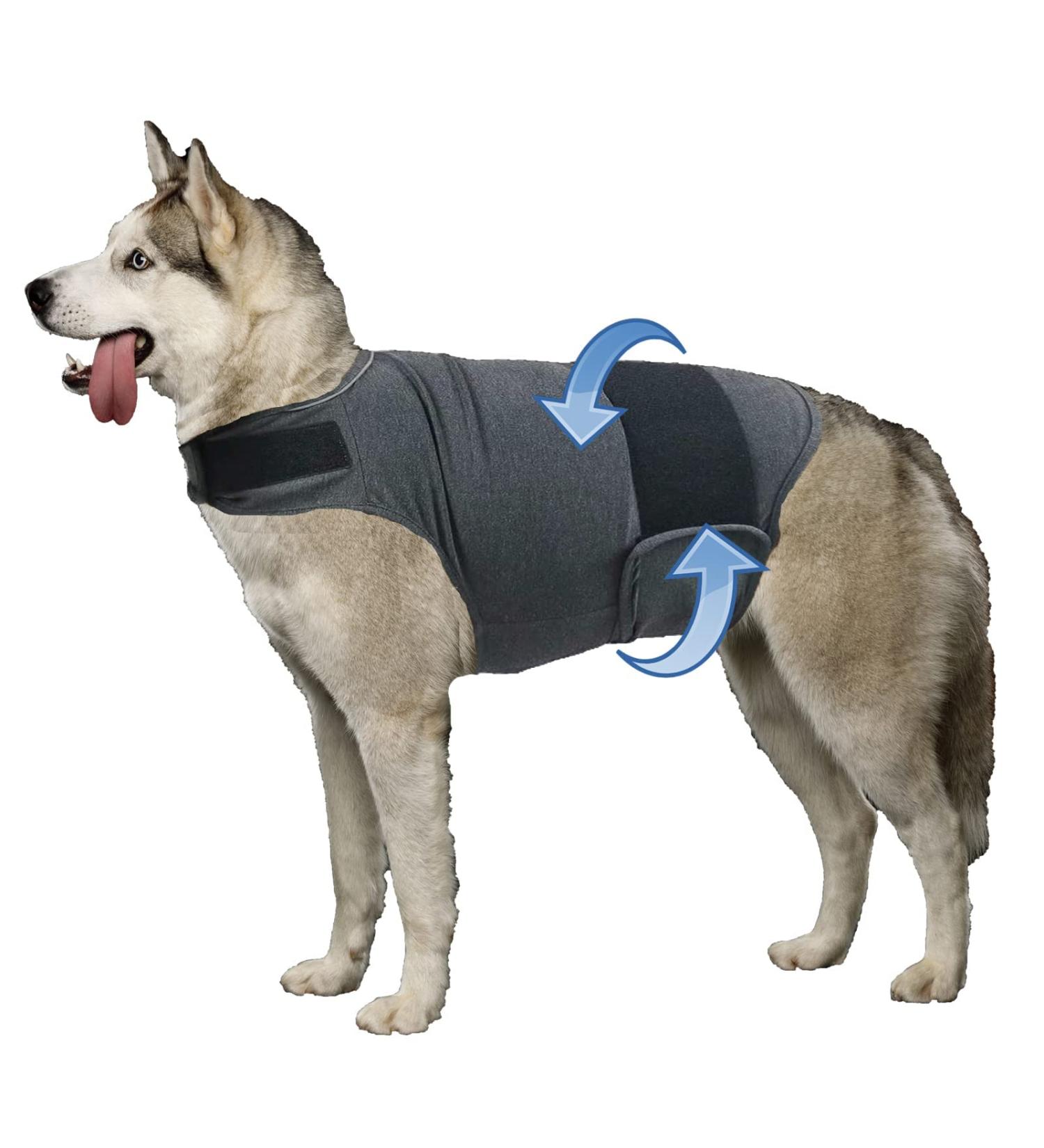 Dog Anxiety Jacket Skin Friendly Weighted Vest for Thunder Fireworks Separation XL Dark Grey Calming Anti Anxiety Shirt for Dogs