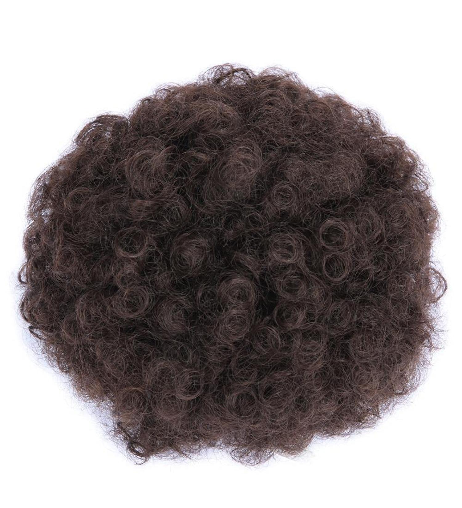 Synthetic Puff Afro Curly Hair Extension - Black Purple Drawstring Ponytail for Women | 10 Pcs Short Hair Bun #2 - Buy Online on GoSupps.com