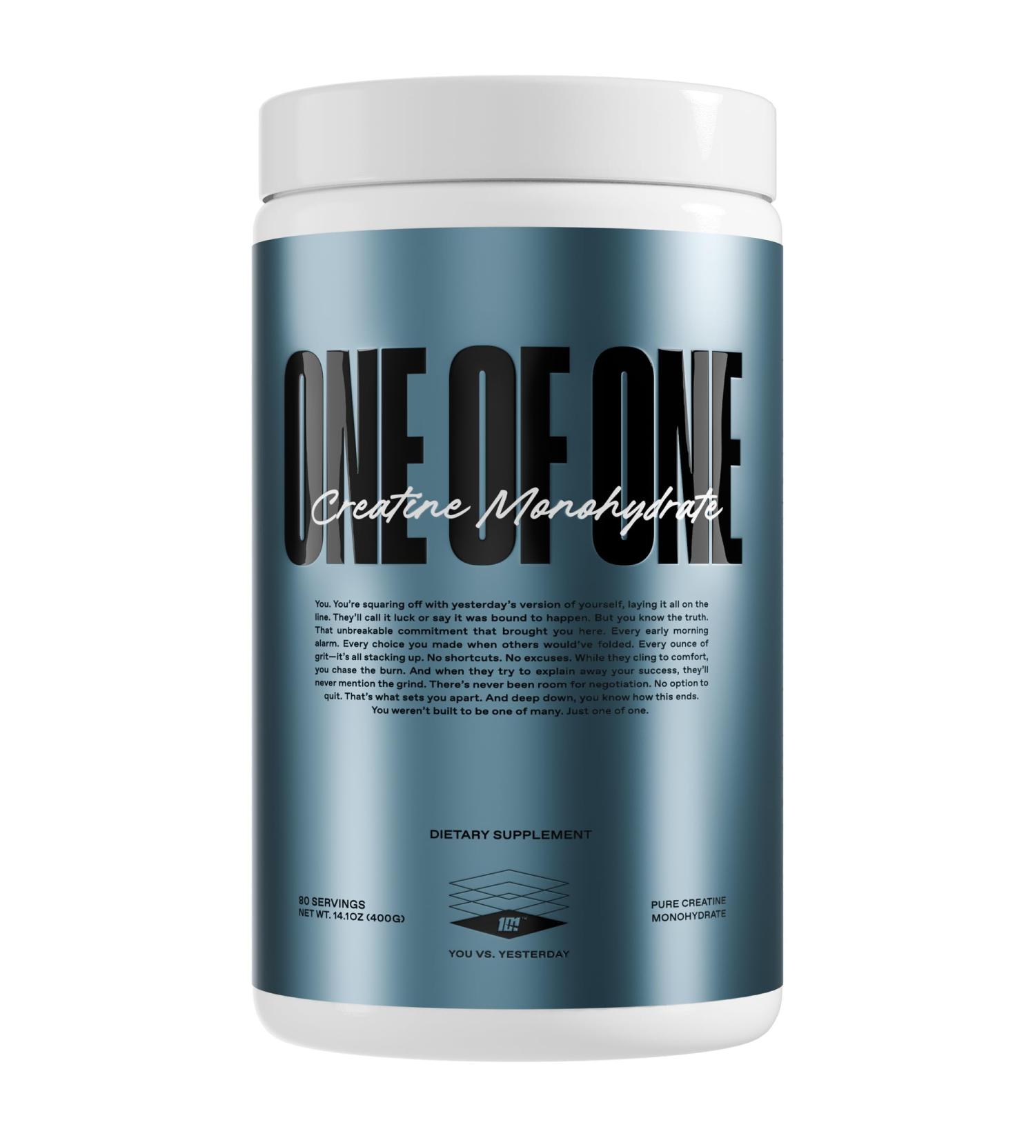 ONE of ONE Creatine Monohydrate Powder Pure Micronized Creatine for Muscle Growth, Strength & Recovery Unflavored, No Fillers, Keto & Vegan-Friendly Unflavored, 80 Servings - Buy Online on GoSupps.com
