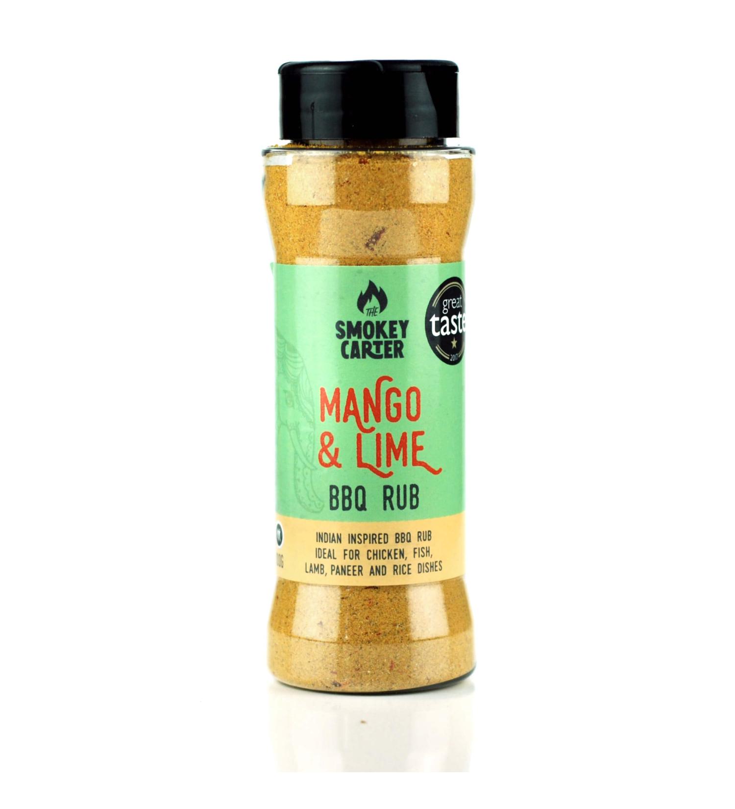 Spiced Mango & Lime BBQ Rub Shaker | The Smokey Carter - 2017 Great Taste Award Winner | Tasty Indian Inspired Seasoning | Ideal for Barbecue Chicken & Kebabs - Buy Online on GoSupps.com