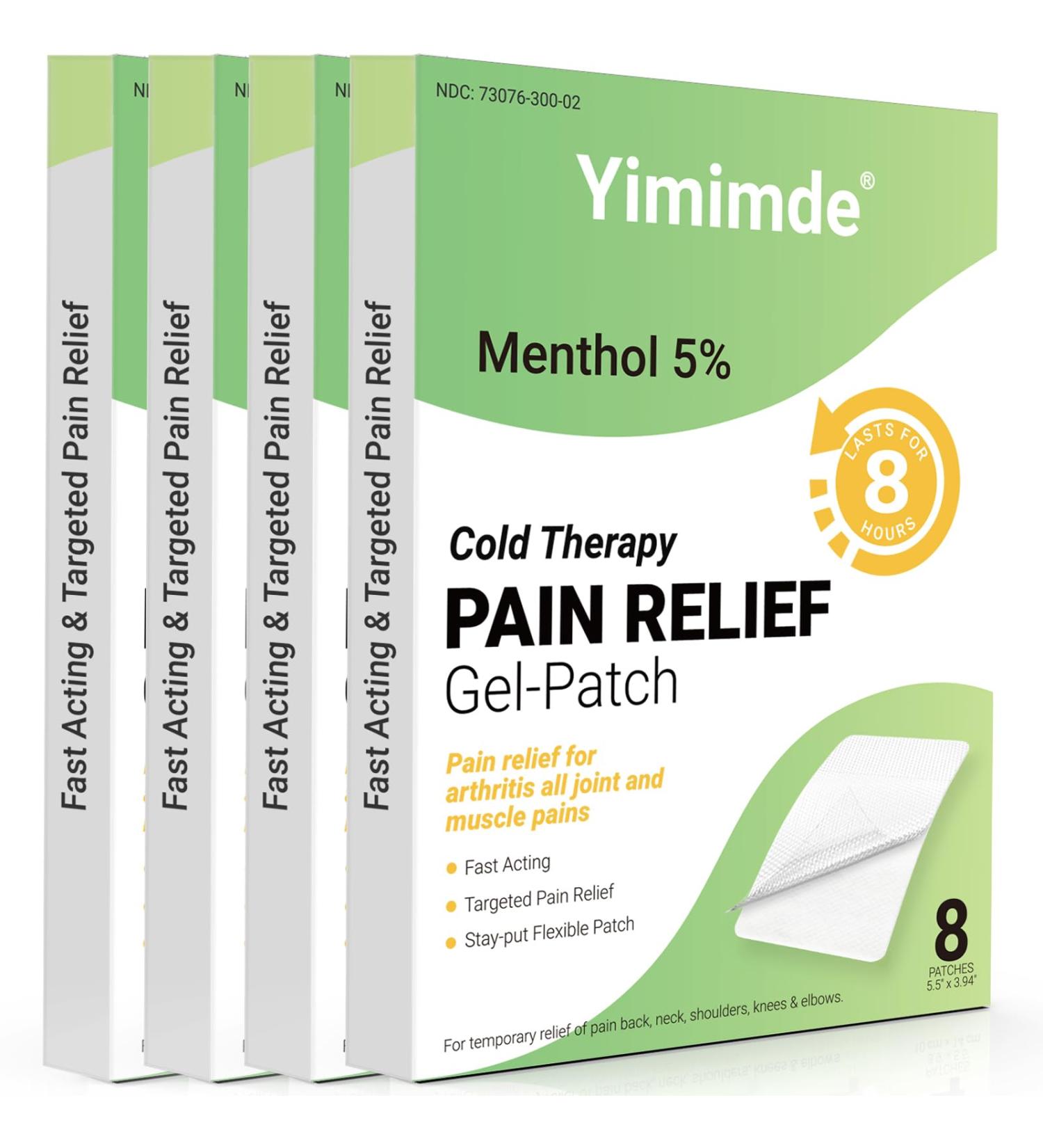 Menthol 5% Pain Relief Patches - 32 Count Maximum Strength Pain Relief Patches for Back Pain Joint & Muscle Soreness - Fast Acting Long-Lasting Menthol 32 Count (Pack of 4) - Buy Online on GoSupps.com
