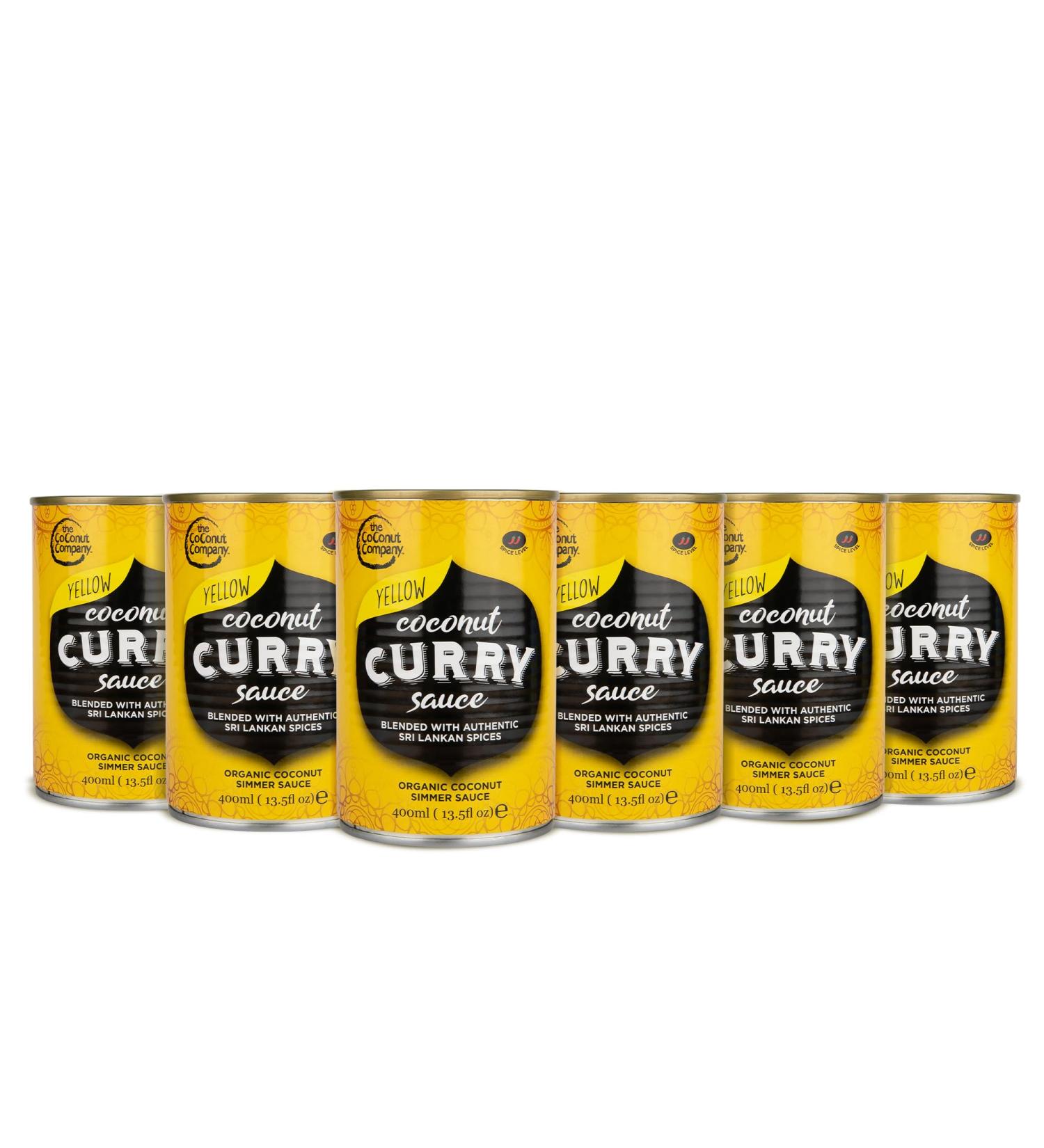 The Coconut Company Organic Yellow Coconut Curry Sauce Perfect for pouring over vegetables noodles or your favourite dish Sweeter Note and Slightly Spicy 400ml (Pack of 6) - Buy Online on GoSupps.com