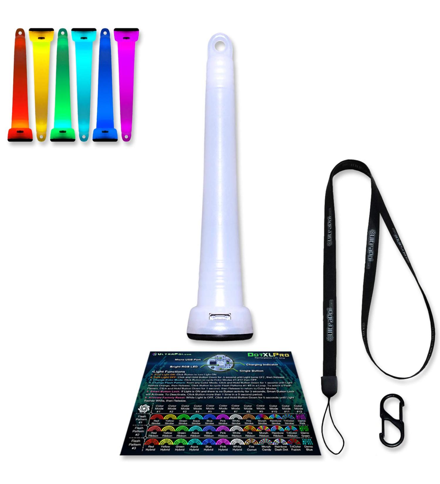 UltraPoi Digi LED Glow Stick - Rechargeable Multicolor Light for Poi, Festivals, Raves, Camping, Parties & More - Buy Online on GoSupps.com