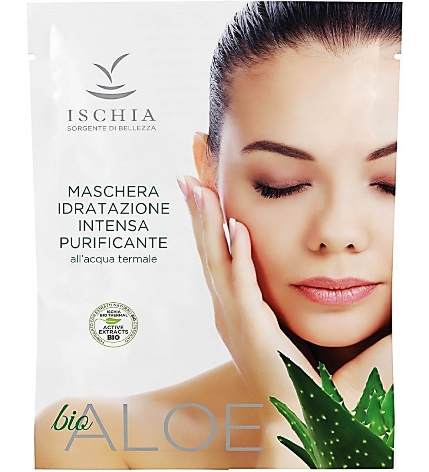ISB - Masque HYDRATATION INTENSE PURIFIANTE usage unique "Aloe Bio" 25 ml avec Aloe Vera et eau thermale de l le d Ischia
