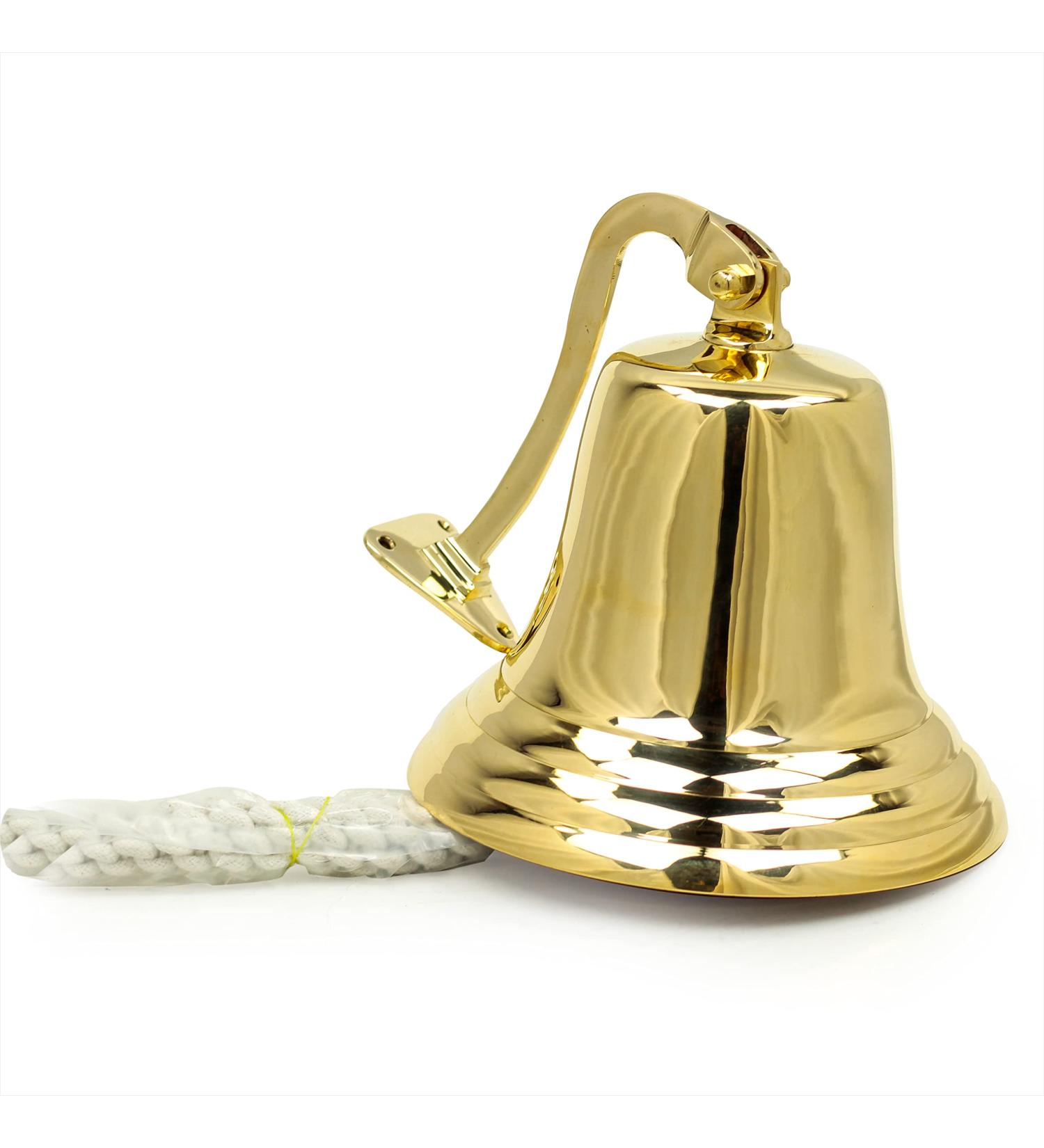 Nagina International Brass Ships Bell with Bracket and Rope Ringer - Maritime Nautical Decor - Buy Online on GoSupps.com