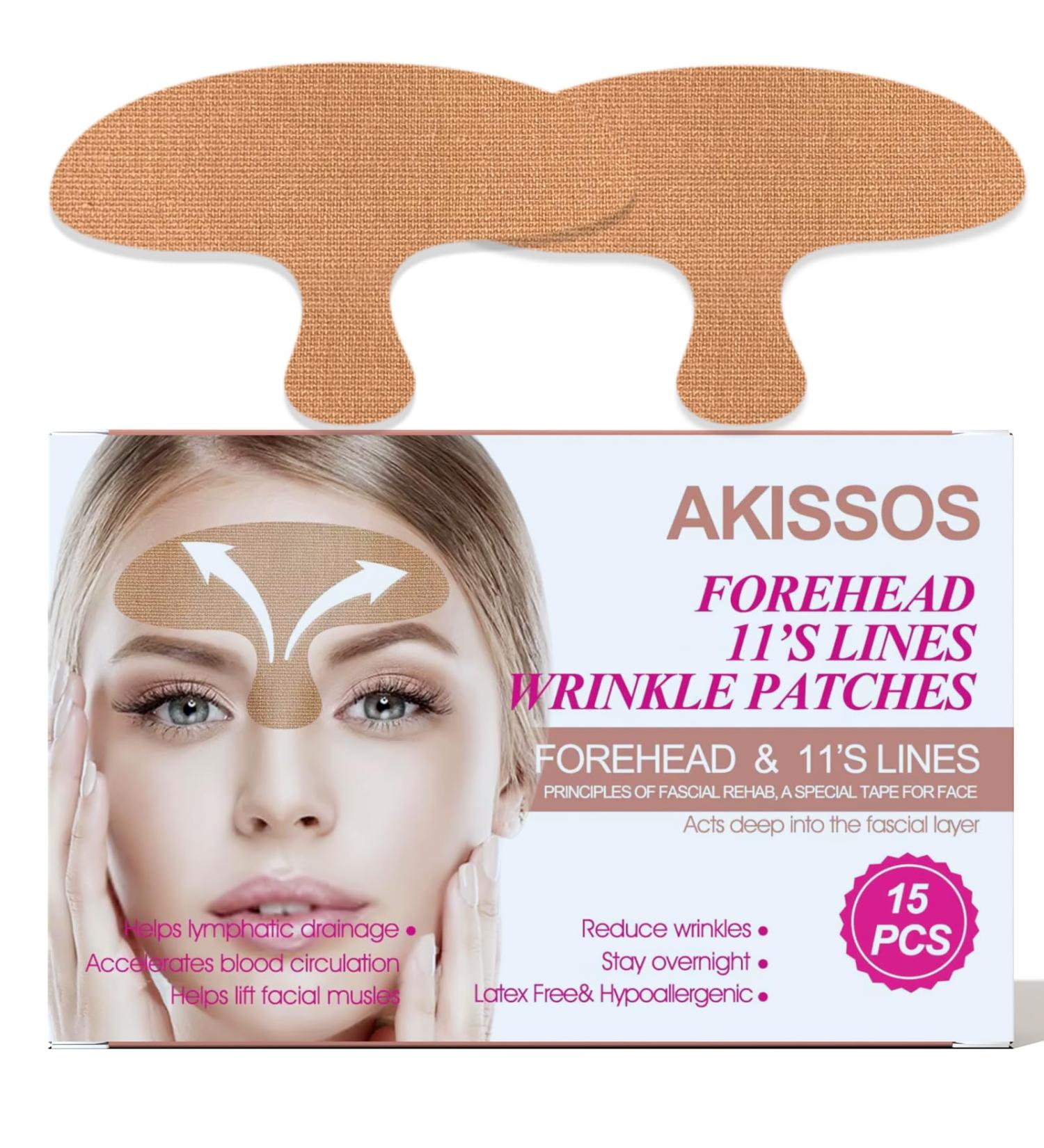 Akissos Pre Cut Forehead Wrinkles Patches 11 Lines Face Tape Elastic Strong Adhesion - Buy Online on GoSupps.com