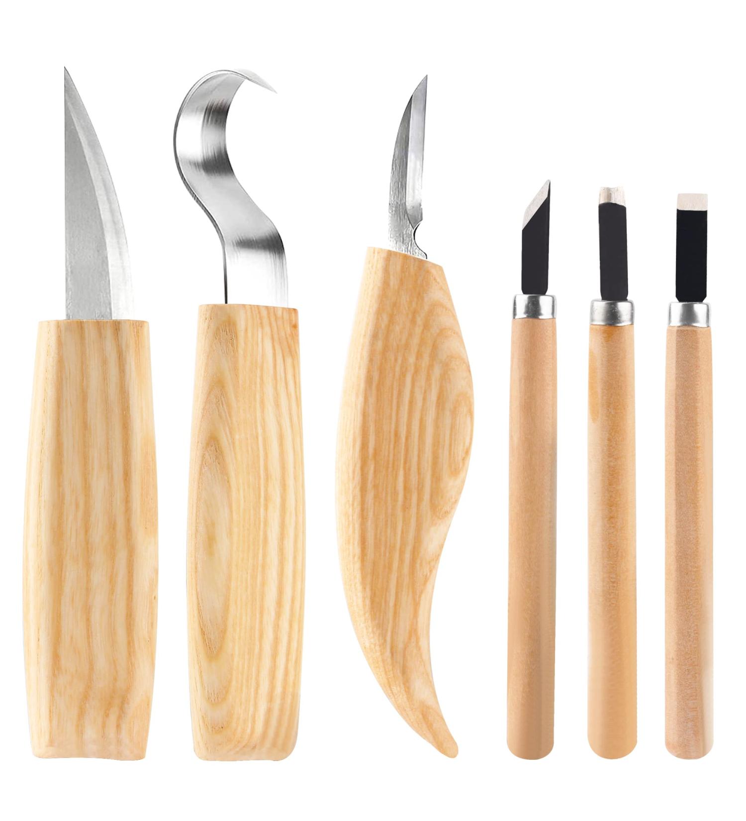 6PCS Professional Wood Whittling Kit - High Performance Stainless Steel Tools for Beginner Carving - Adults and Kids Wood Carving Set - Buy Online on GoSupps.com
