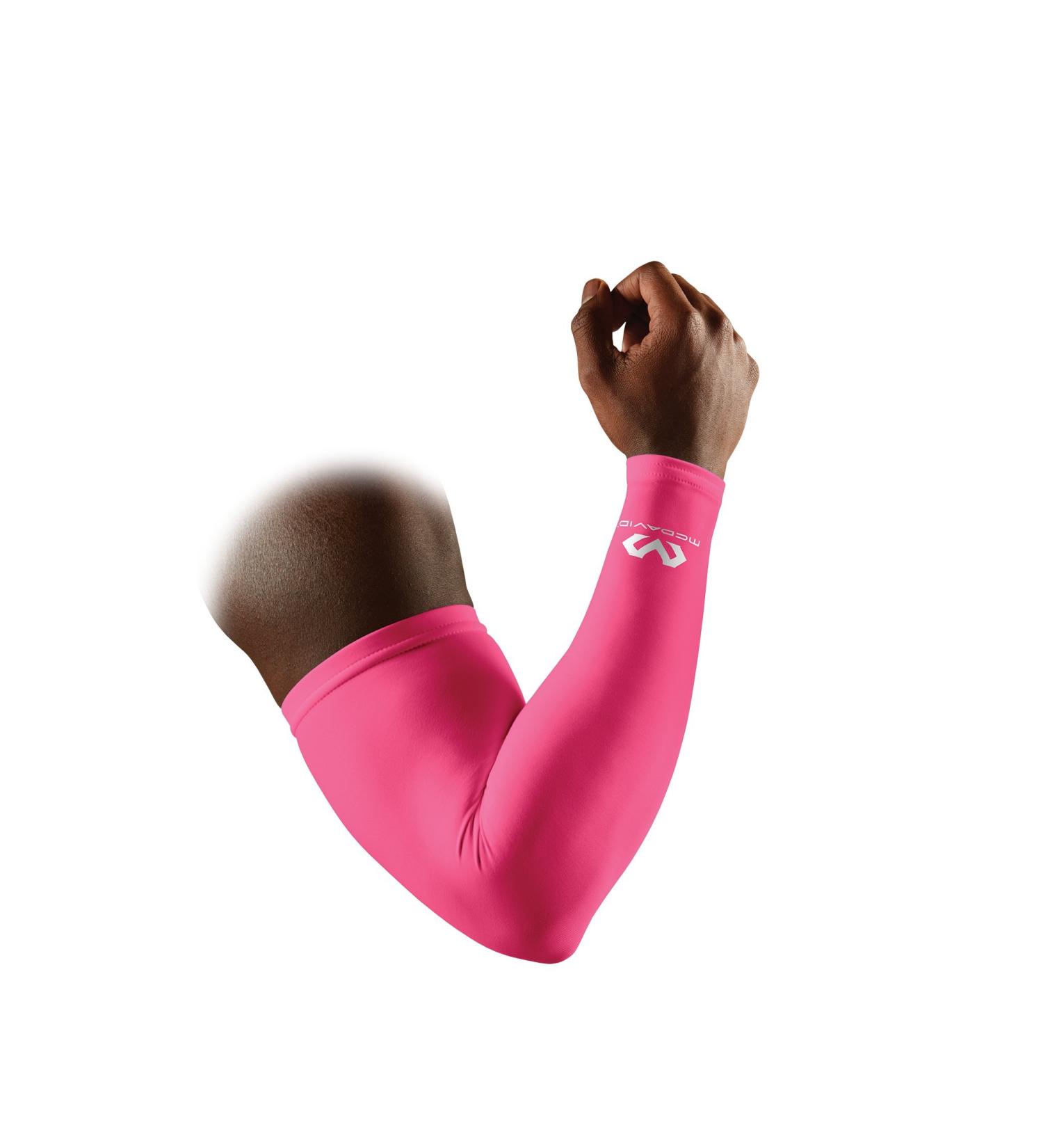 McDavid Compression Arm Sleeve 50+ UV Skin Protection Cooling Arm Sleeve for Sports Single Sleeve Medium Pink