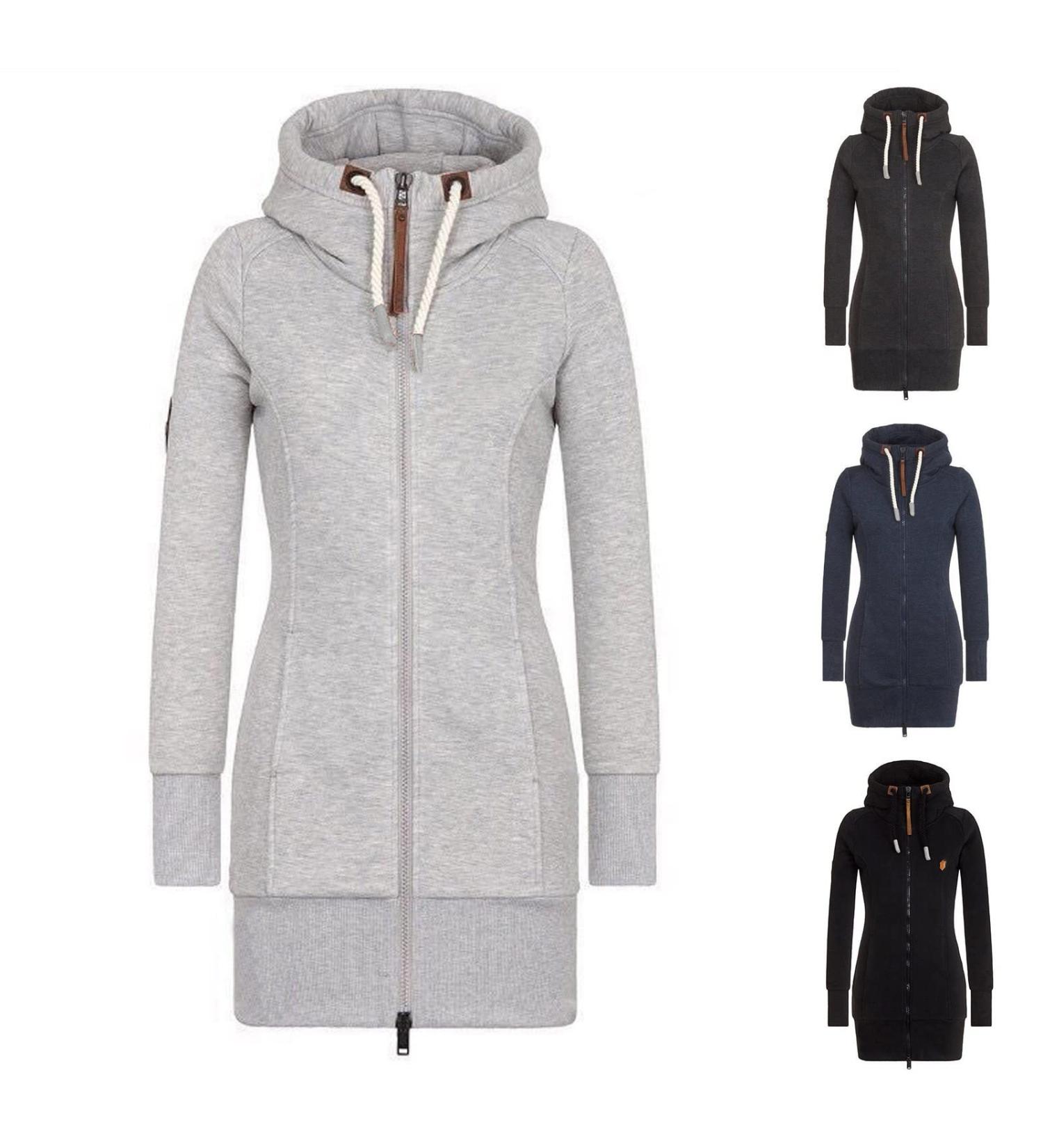 QIFEILA Women's Oversized High Collar Hoodie Jacket with Drawstring, Silver - 5X-Large - Buy Online on GoSupps.com