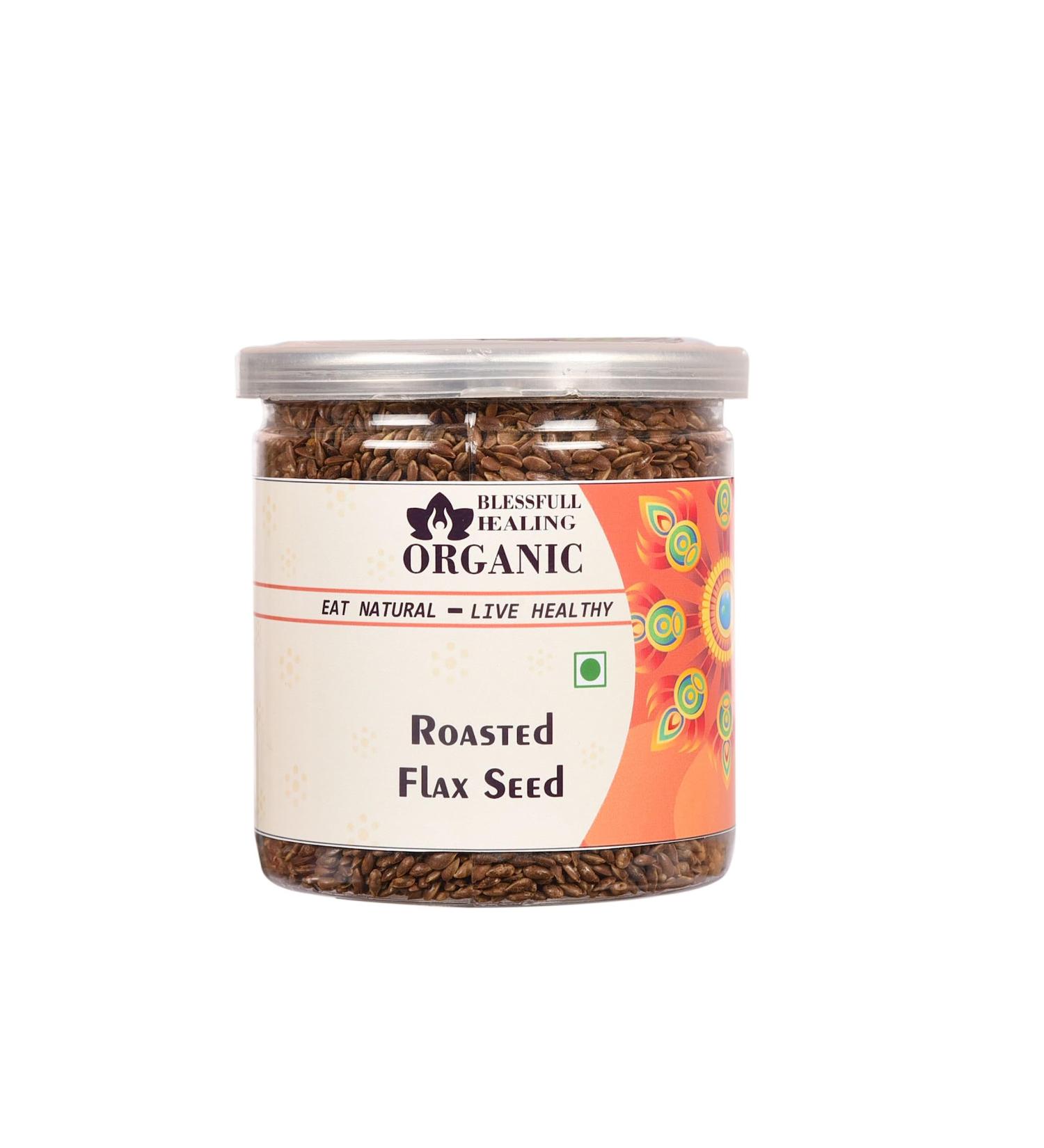 Blessfull Healing Organic Rosted Flax Seed 250 Gram Airtight Container (Packing May Vary) - Buy Online on GoSupps.com