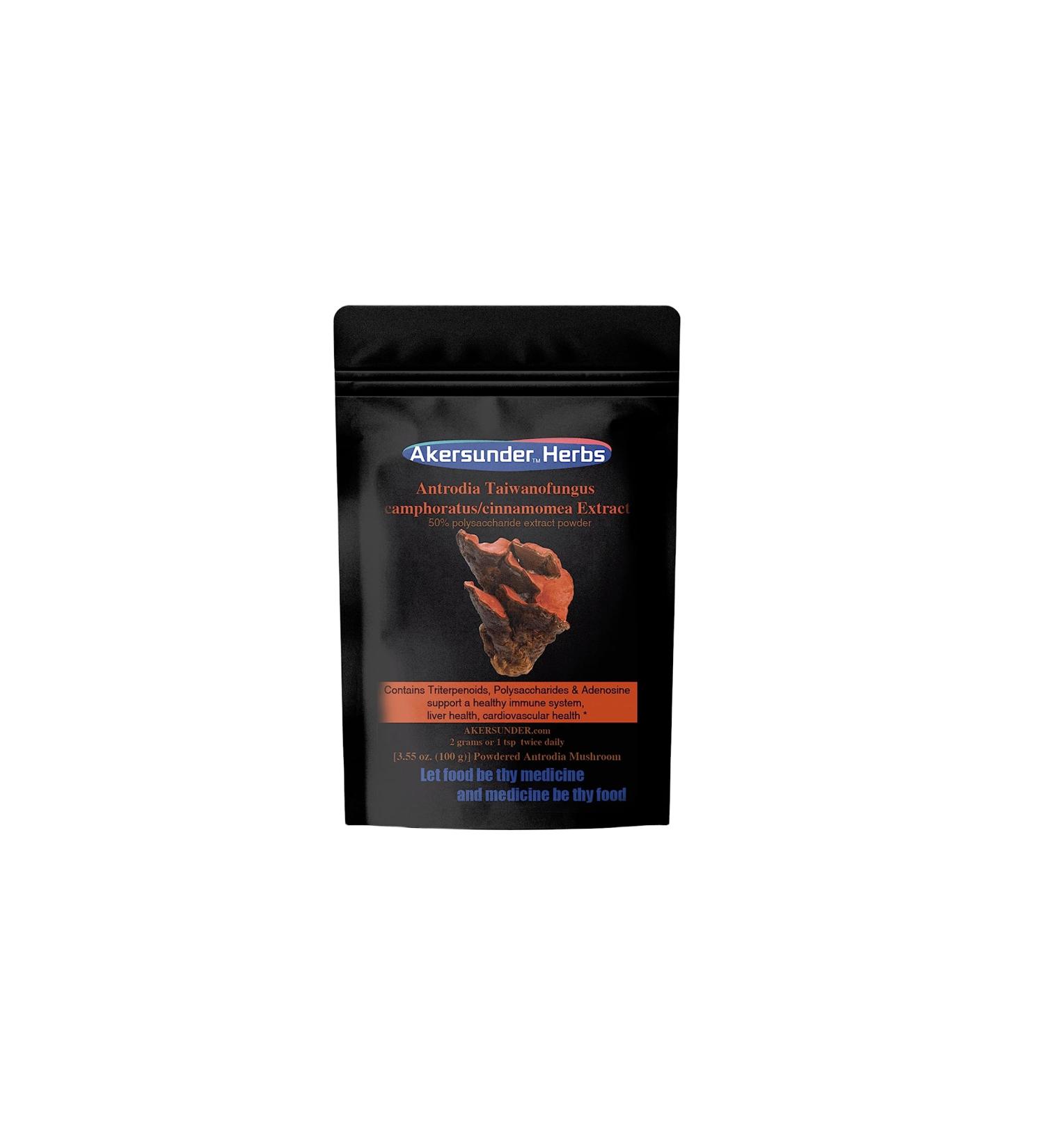 Akersunder Antrodia Camphorata Mushroom Extract Powder 100 Grams Taiwanofungus camphoratus/cinnamomea 50+% polysaccharide - Buy Online on GoSupps.com