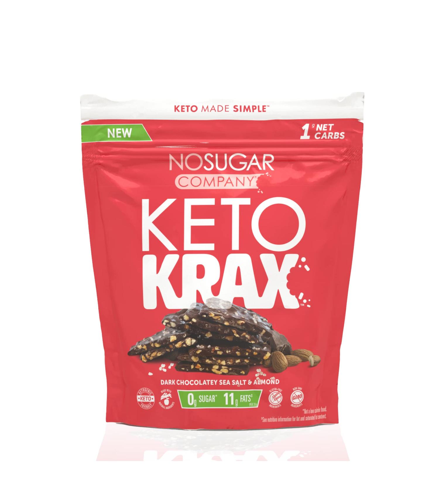 Dark Chocolate Sea Salt & Almond Keto Bark - 17.28 oz | Low Carb, Sugar Free, Gluten Free Healthy Snack - Buy Online on GoSupps.com