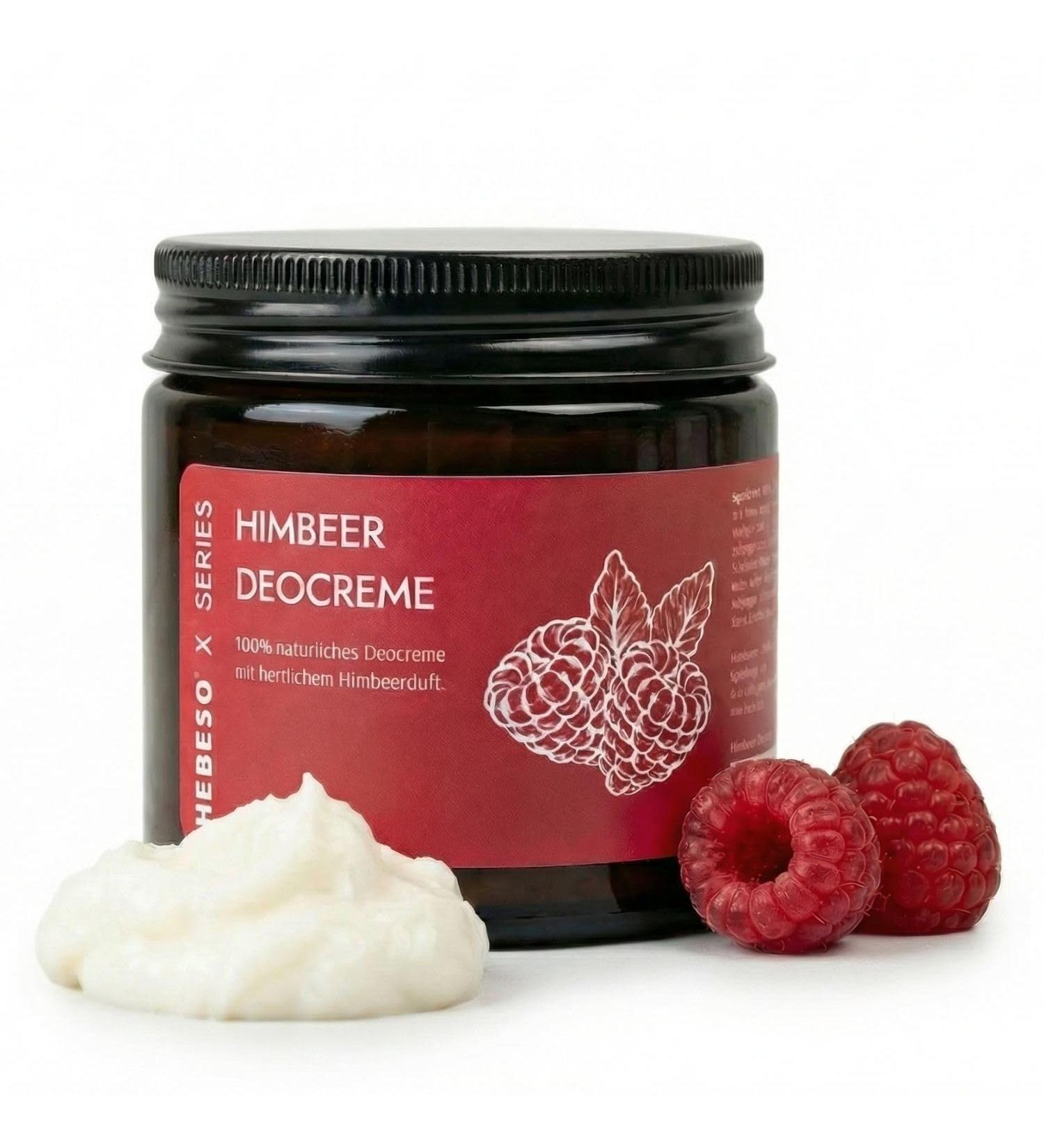 HEBESO Raspberry Deodorant - Natural aluminum-free deodorant with a fruity raspberry scent - Vegan and gentle on the skin - Nourishing with coconut oil and shea butter - If - Buy Online on GoSupps.com