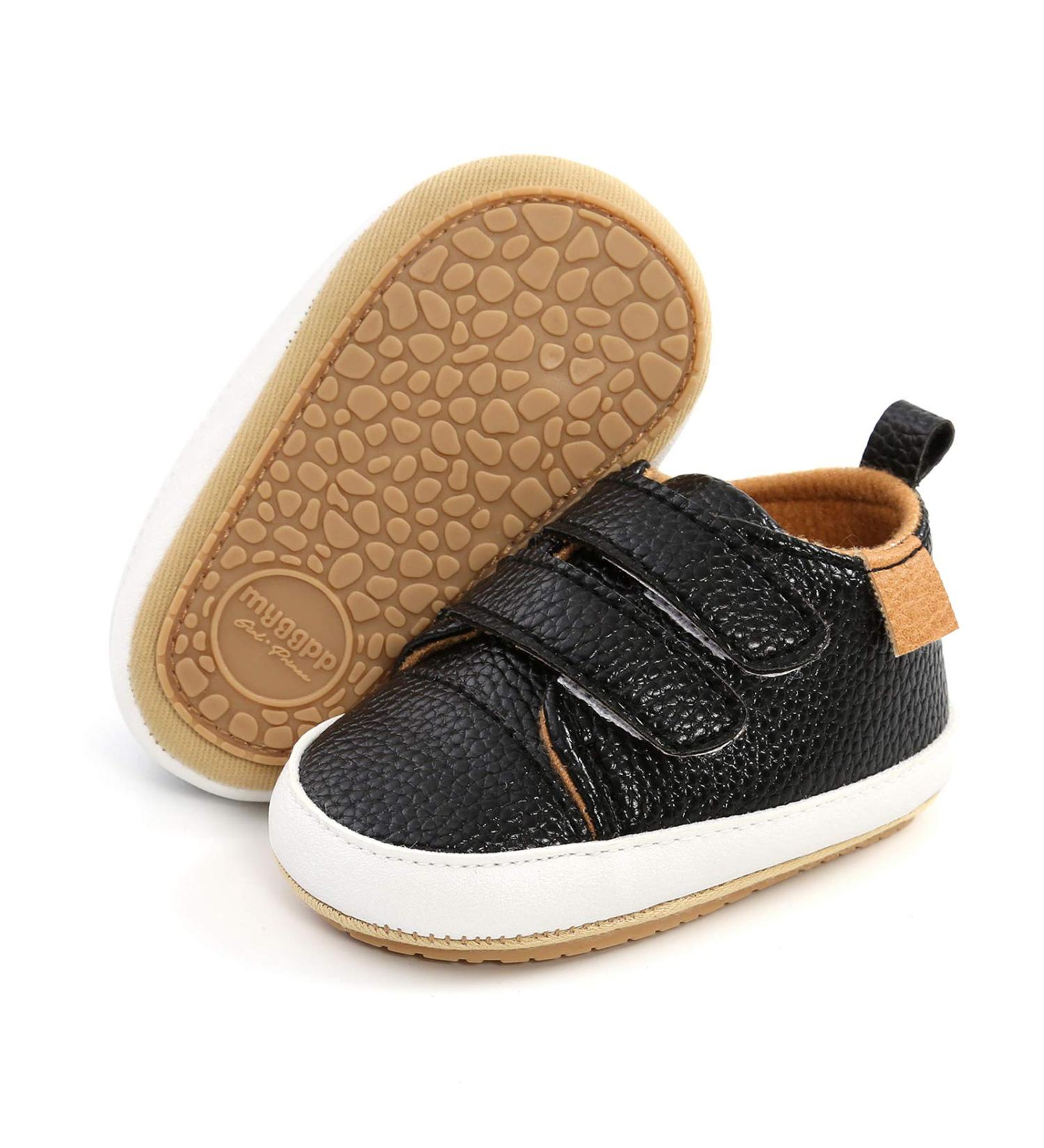 RVROVIC Baby Oxford Loafer Flats | Anti-Slip PU Leather Baby Shoes (0-6 Months) - Black - Buy Online on GoSupps.com