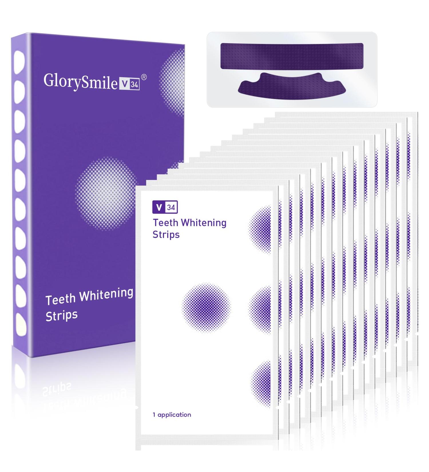 Purple Teeth Whitening Strips - V34 Color Correcting Sensitive Teeth Friendly 28 Strips for Men & Women - No Residue Whitening Kit for International Shipping - Buy Online on GoSupps.com