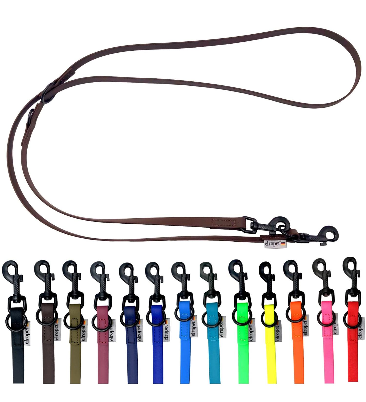 Adjustable Biothane Dog Leash for Small & Large Dogs - 2m 2.40m 2.80m 3.50m 5m - Durable Black Hook & Brown Options - Buy Online on GoSupps.com