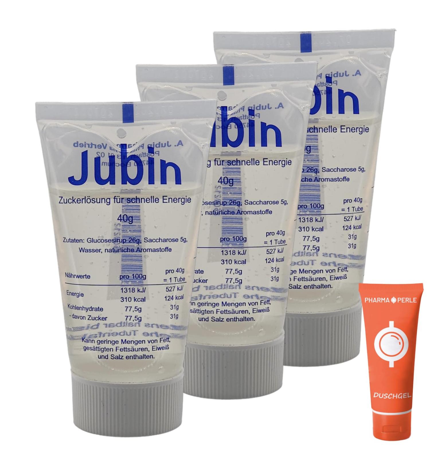 Jubin sugar solution fast energy solution 40 g solution I for diabetics and athletes I hypoglycemia I fast energy supply I savings set plus Pharma Perle give-away (3)