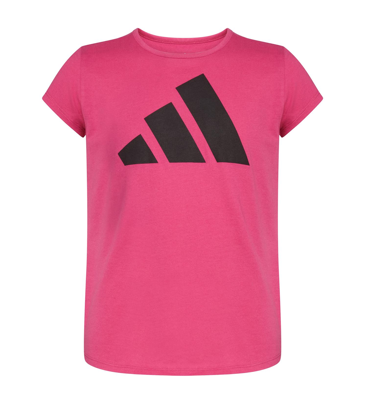 adidas Girls' 3T Short Sleeve Cotton Tee - Semi Lucid Fuchsia - Buy Online on GoSupps.com