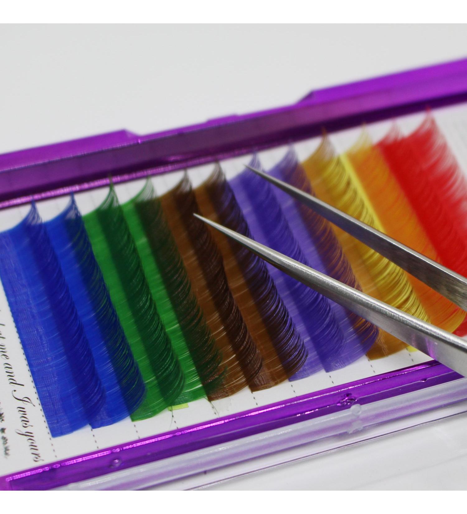 Colorful 3D Volume Lash Extensions | Individual Rainbow False Eyelashes 8-20mm - Buy Online - Buy Online on GoSupps.com