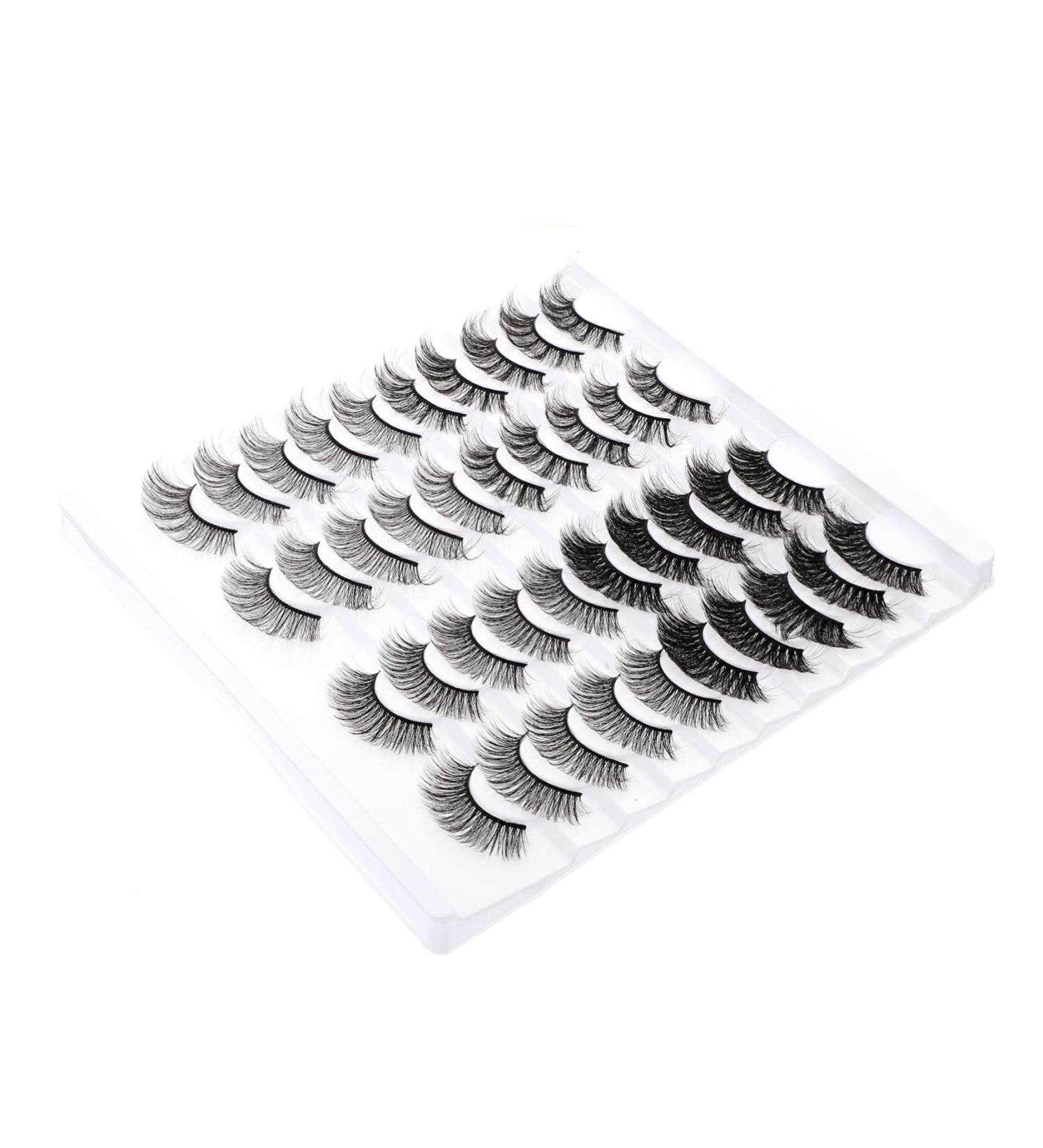20 Pairs fluffy cross Makeup Tools dense slim cosmetic Adhesive fan eyelash kit artificial eyelashes Cosmetic bag eyes 3d volume lengthen g200 Assorted natural fake lashes - Buy Online on GoSupps.com