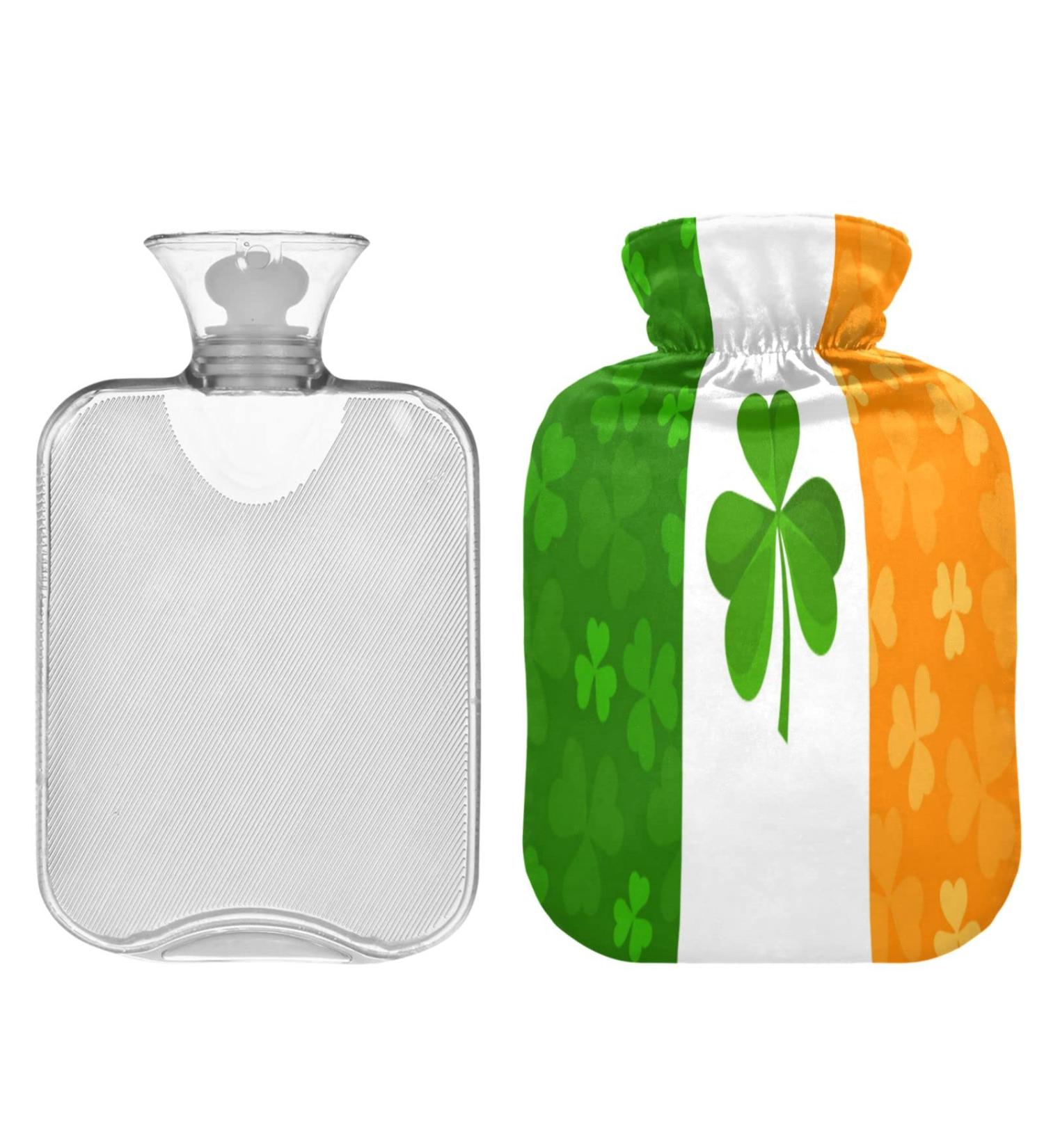 ZZXXB Ireland Flag Hot Water Bottle - 1L PVC Fleece Heat Bag for Neck & Shoulder Pain Relief Cold & Heat Therapy - Buy Online on GoSupps.com