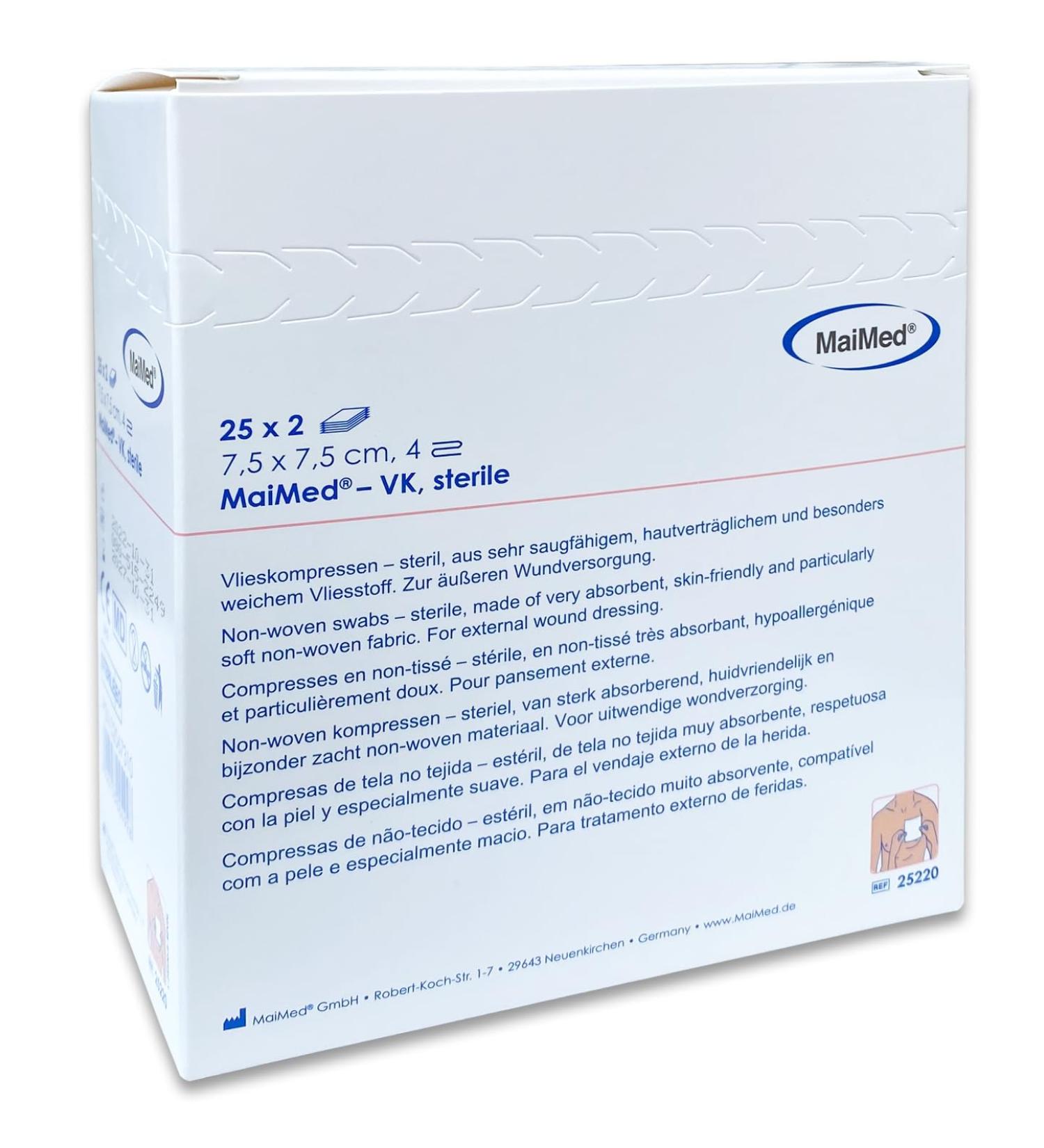 Buy 50 Pcs Sterile Fleece Compresses 7.5x7.5 cm - Non-Adhesive Wound Care Gauze Bandages for Wound Sores | International Shipping Available - Buy Online on GoSupps.com