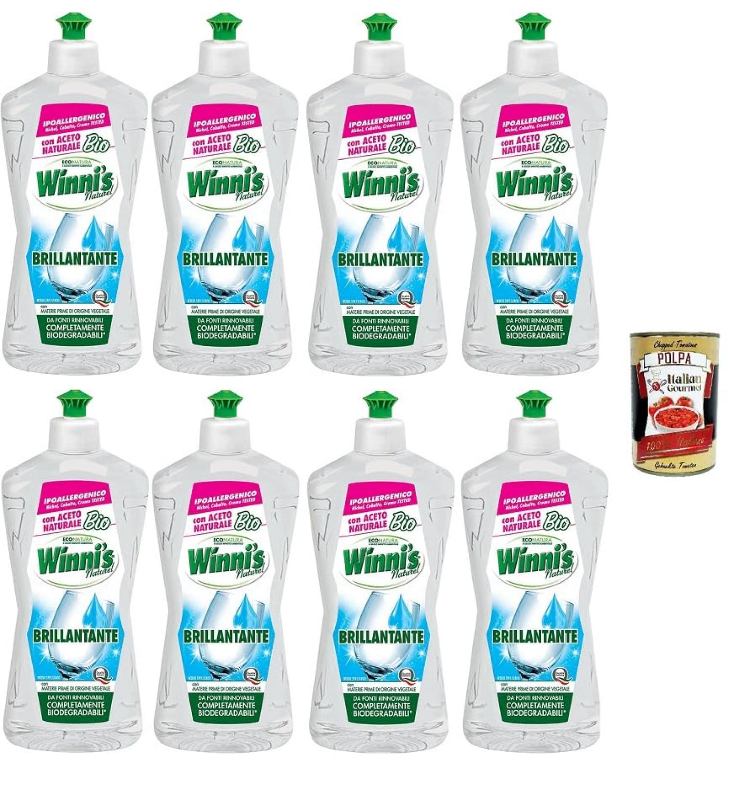 8 x Winni's Hypoallergenic Dishwasher Additive with Natural Organic Vinegar Against Residue and Stains 250 ml + Italian Gourmet Polpa 400 g - Buy Online on GoSupps.com