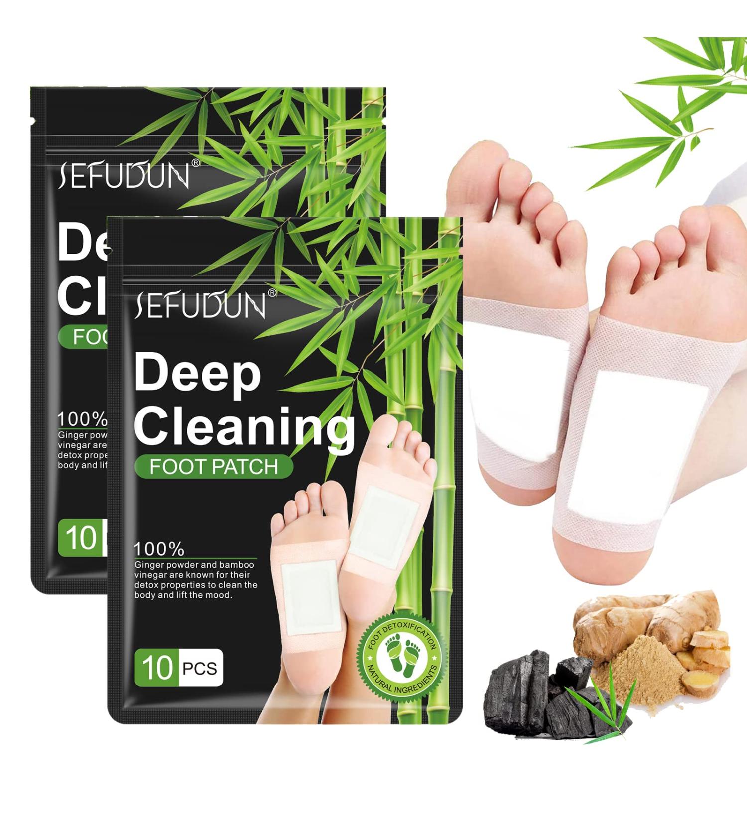 Detox Foot Patches 20 PCS - Natural Deep Cleaning Foot Pads for Stress Relief & Better Sleep - Bamboo Vinegar for Body Cleanse & Blood Circulation - White - Buy Online on GoSupps.com