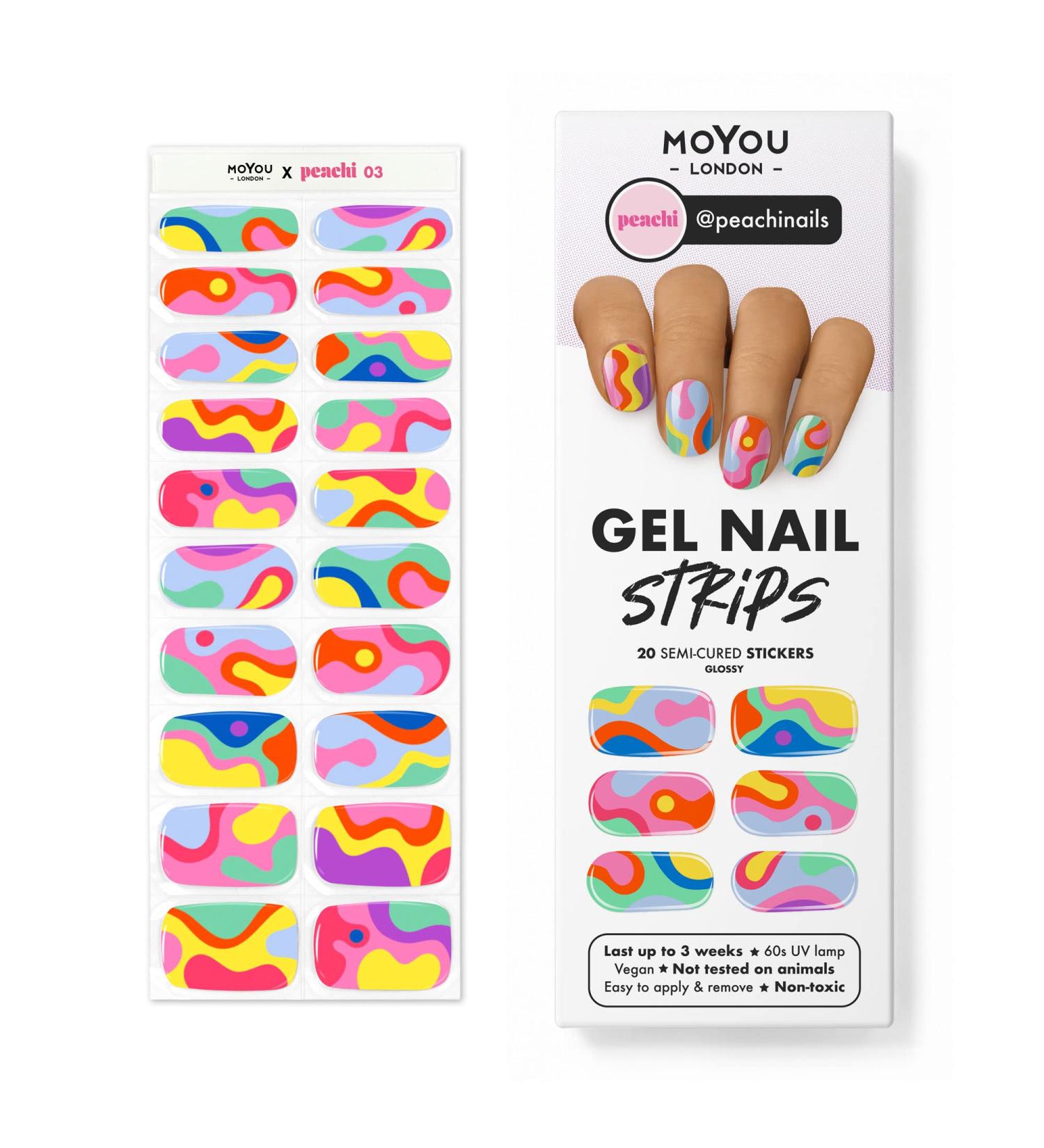 MoYou London Gel Nail Strips Manicure Set - Peachi 03 | Salon-Quality Pedicure Supplies - Buy Online on GoSupps.com