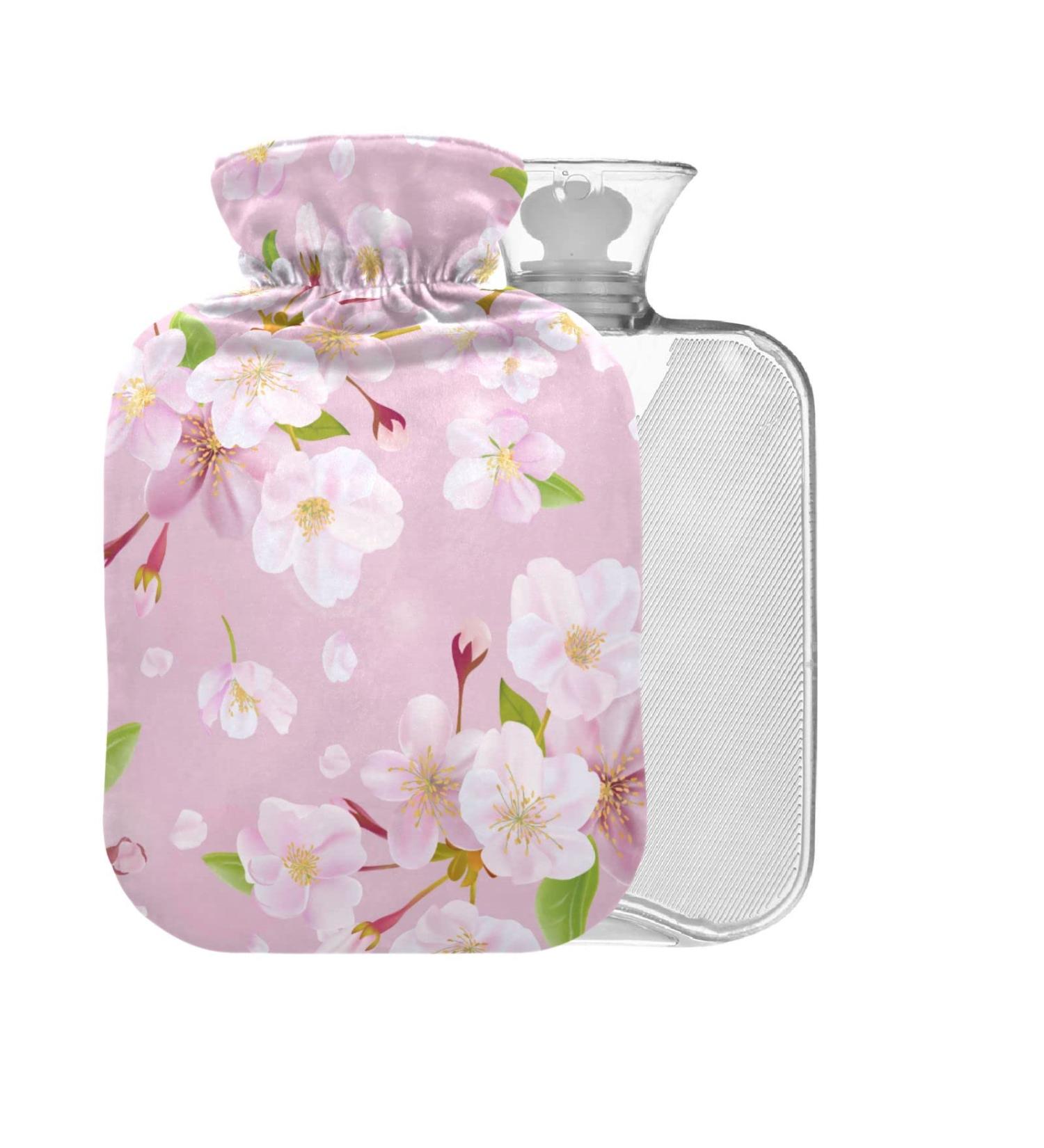 Cherry Blossom Hot Water Bottle 1L | BPA Free Pain Relief for Hands & Feet | Cozy Cover Included - Buy Online on GoSupps.com
