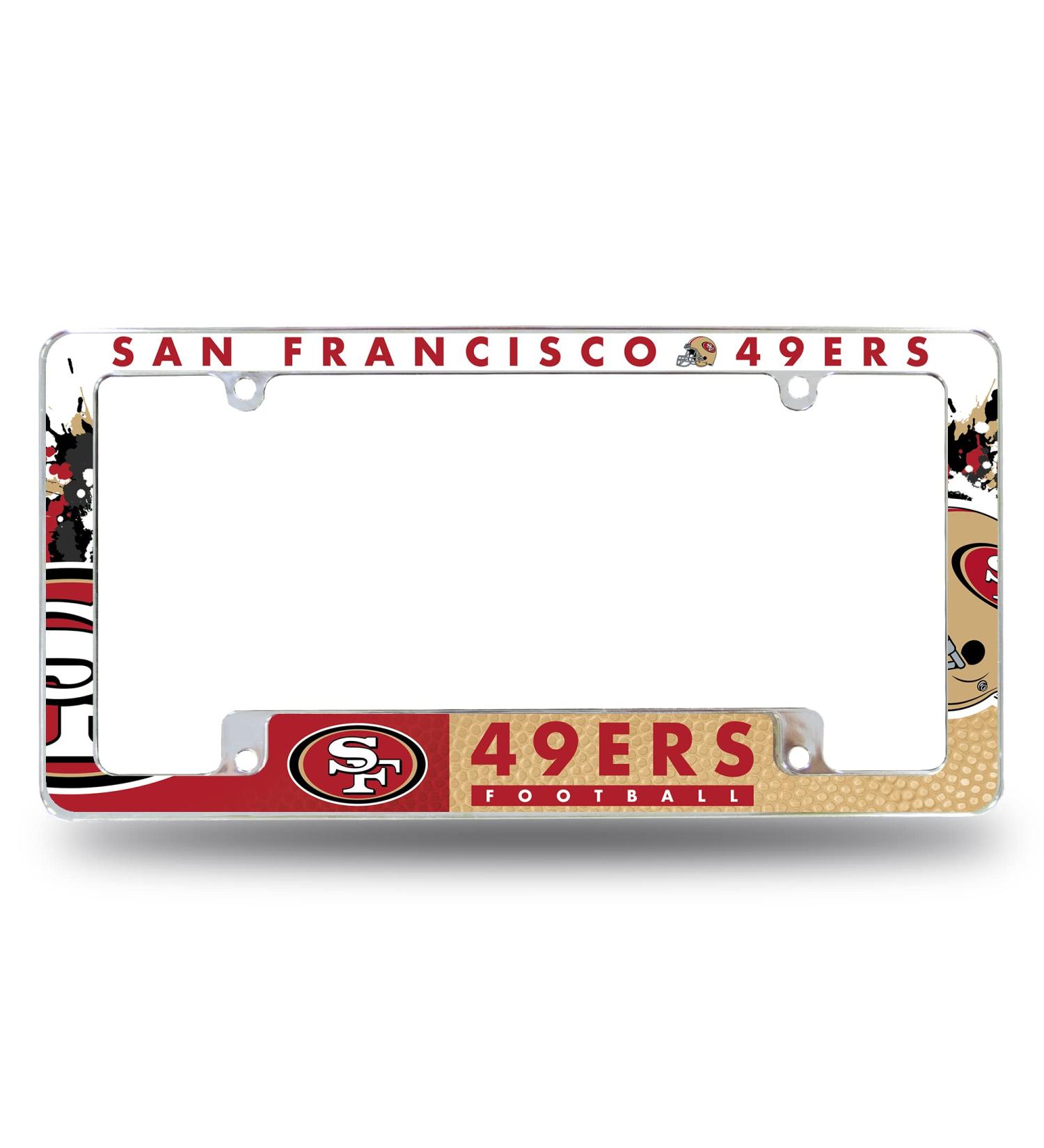 San Francisco 49ers NFL Chrome License Plate Frame - 12 x 6 - Car/Truck/SUV - Buy Online on GoSupps.com