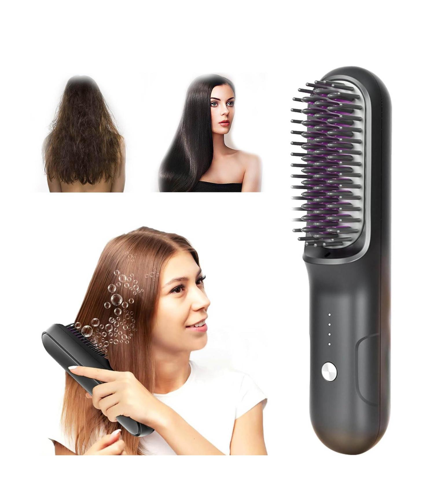 Portable Hair Straightener | Cordless Travel Brush | Mini USB Rechargeable Comb | Anti-Scald Gift for Women - Buy Online on GoSupps.com