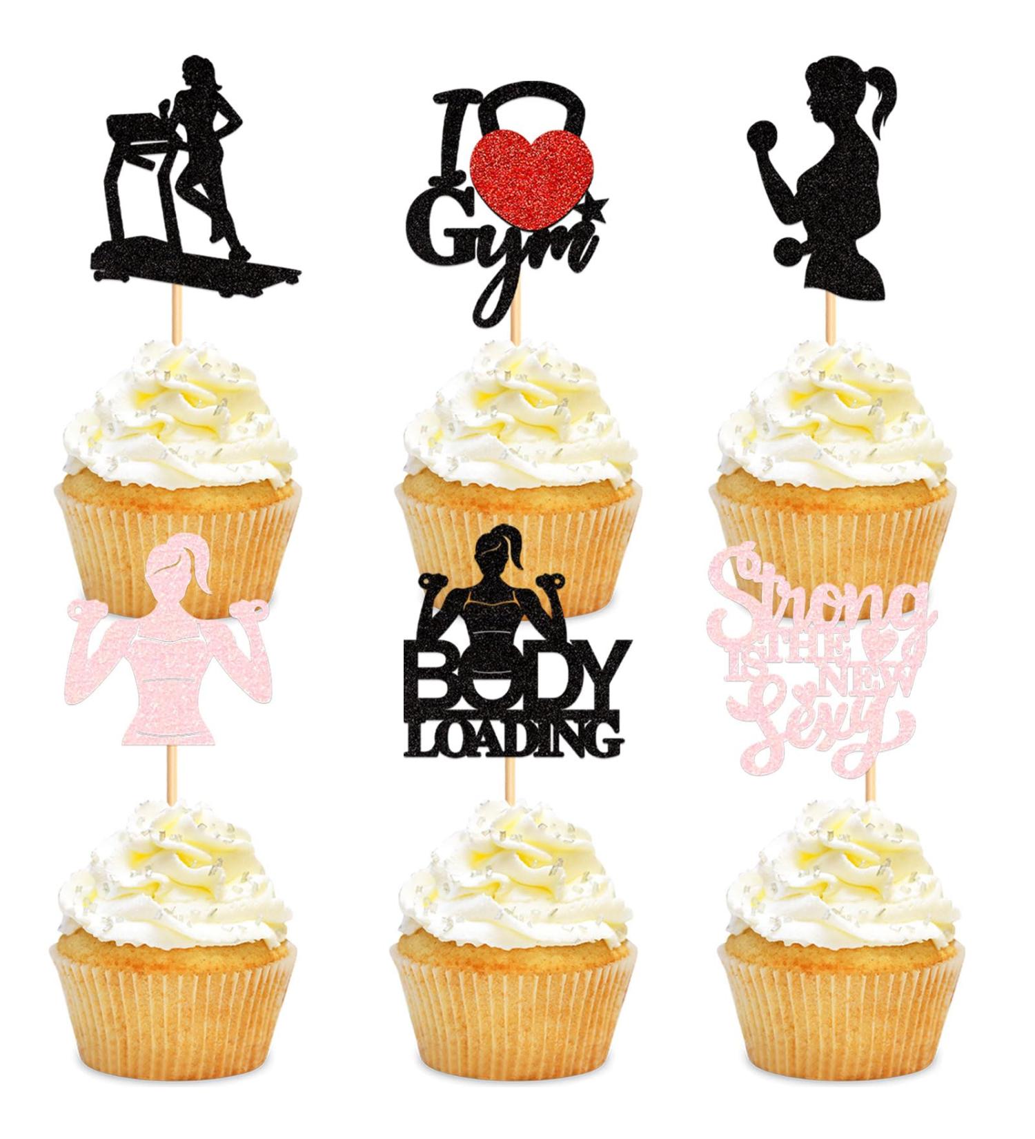 Keaziu 36PCS Gym Theme Cupcake Toppers Love Gym Fitness Weight Lifting Cupcake Toppers Fitness Themed Birthday Decorations Party Supplies Women Women Gym - Buy Online on GoSupps.com