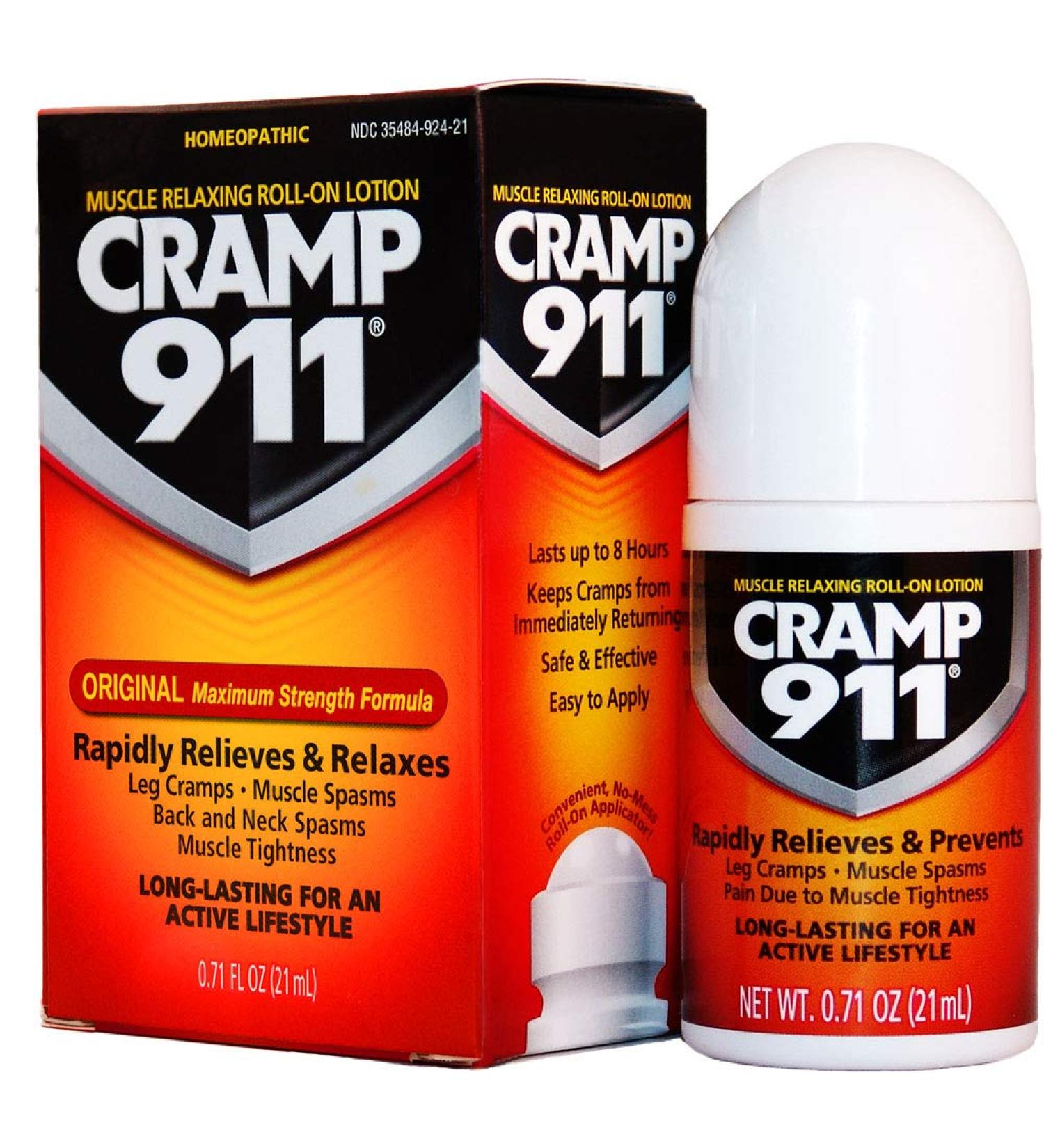 Cramp 911 Muscle Relaxer Pain Relief Cream - Roll-on Lotion 0.71 oz - Fast Relief for Muscle Cramps and Sore Muscles - Buy Online on GoSupps.com