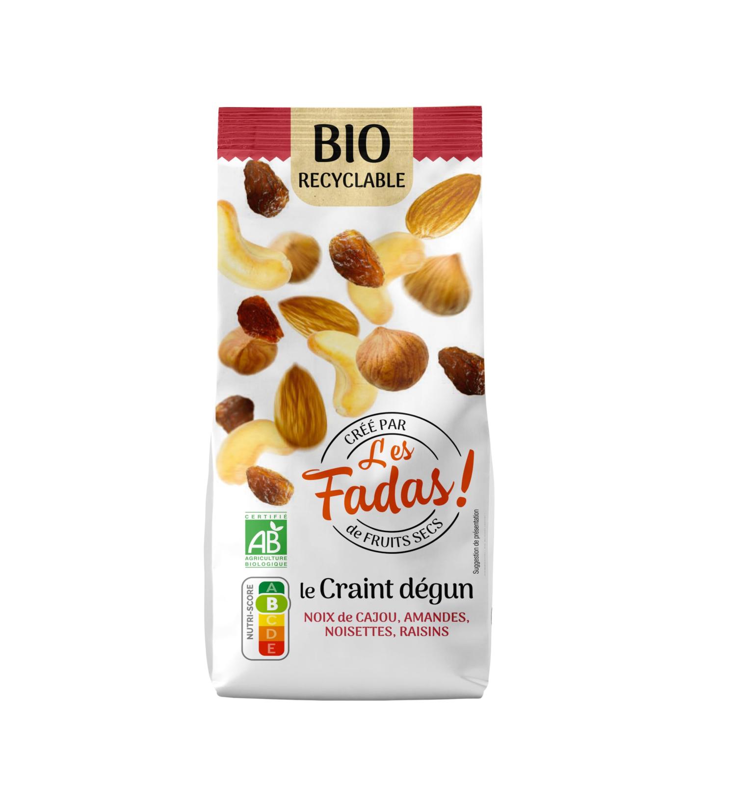 Dried Fruit FADAS - Mix Le Craint D gun Bio 145 g - Cashews Almonds Hazelnuts & Raisins - Aperitif & Snacking Mix - Buy Online on GoSupps.com