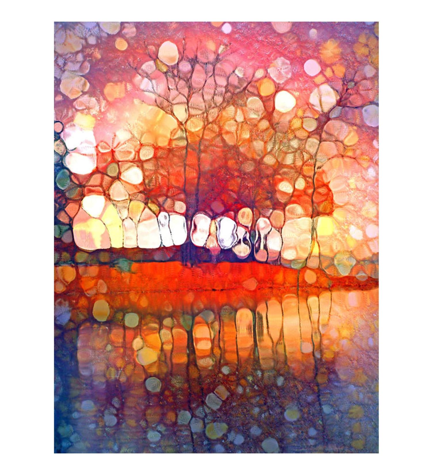 Sonsage Stained Glass Tree Diamond Painting Kit - 5D DIY Art with Diamonds for Wall Decor - 12x16 Inch - Buy Online on GoSupps.com