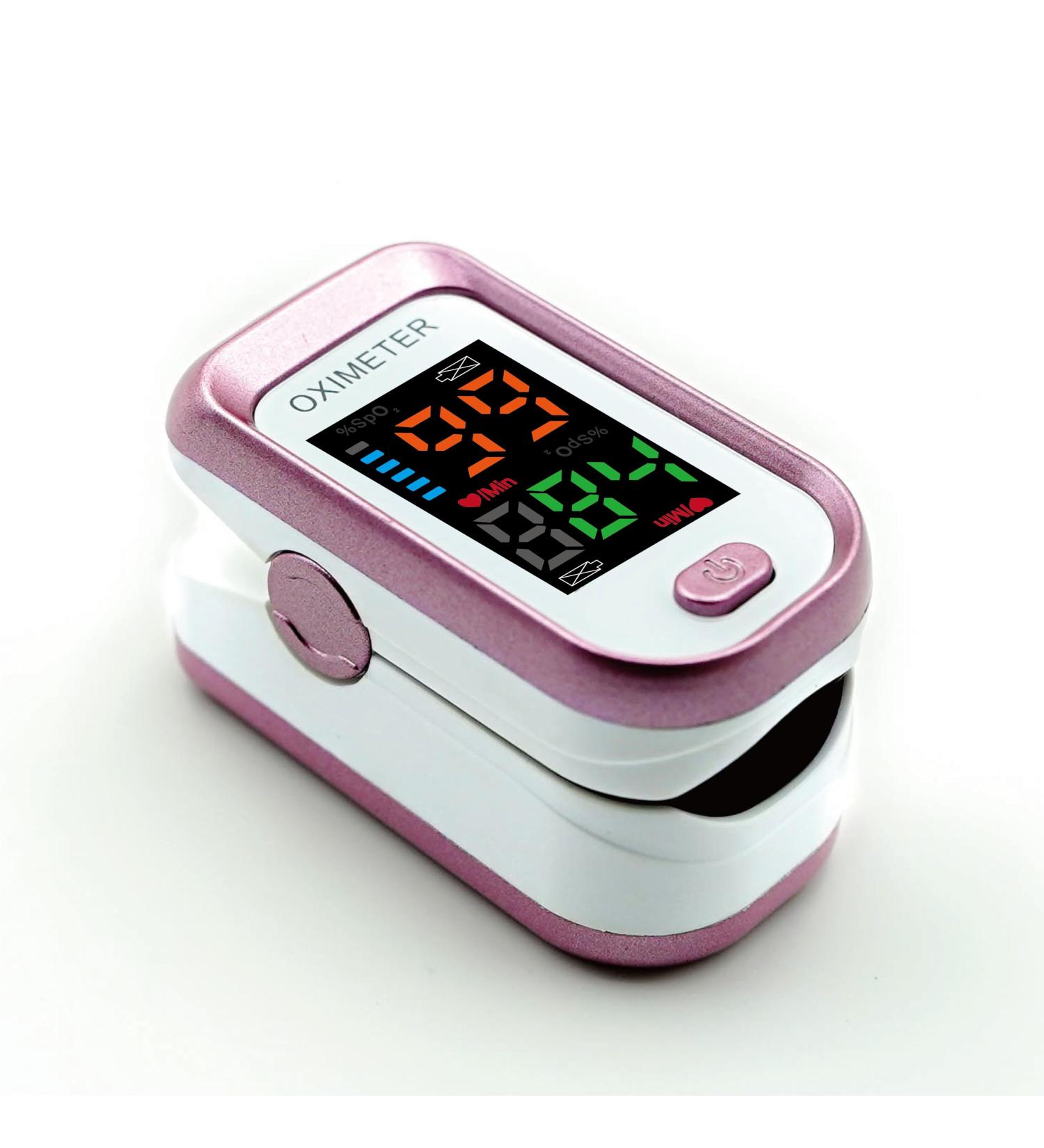 Pulse Oximeter Fingertip - Fast SpO2 & Heart Rate Monitor with Large LED Screen | Oxygen Meter for Sports & Aviation | International Shipping Available - Buy Online on GoSupps.com