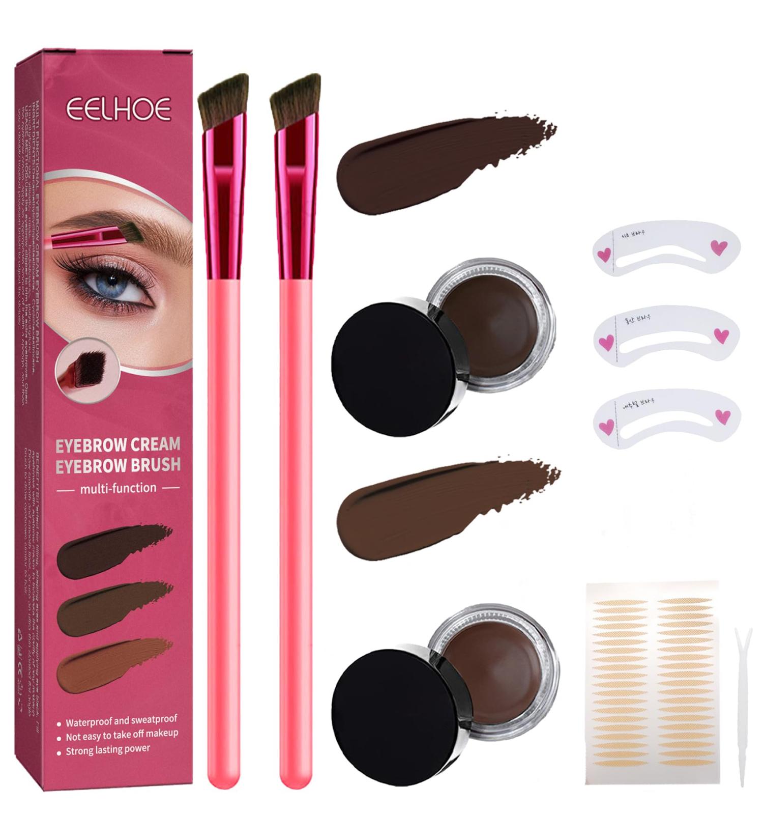 Home Eyebrow Care Kit 4D Laminated Anjoize - Eyebrow Brush 4D Laminated Brow Home-Grooming Kit Fine-Stroke Long Lasting Waterproof and Smudge-Proof with Starter Tools (2PCS Taupe+Dark Brown) 2PCS Taupe+Dark Brown - Buy Online on GoSupps.com